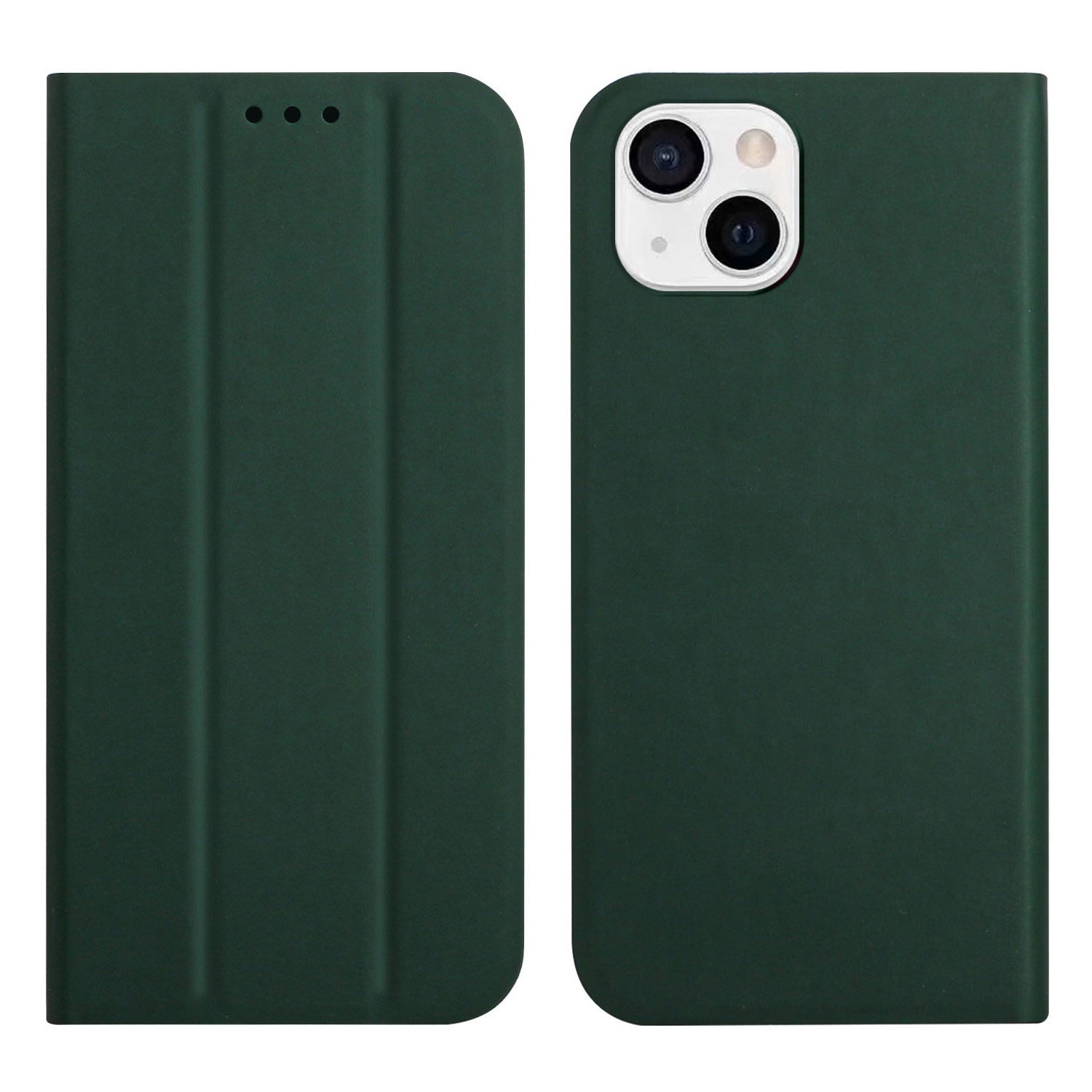 For iPhone 13 mini 3-Folding Ultrathin Skin Feel Magnetic Solid Color Horizontal Flip Leather Case with Holder (Deep Green) For iPhone 13 mini 3-Folding Ultrathin Skin Feel Magnetic Solid Color Horizontal Flip Leather Case with Holder (Deep Green)