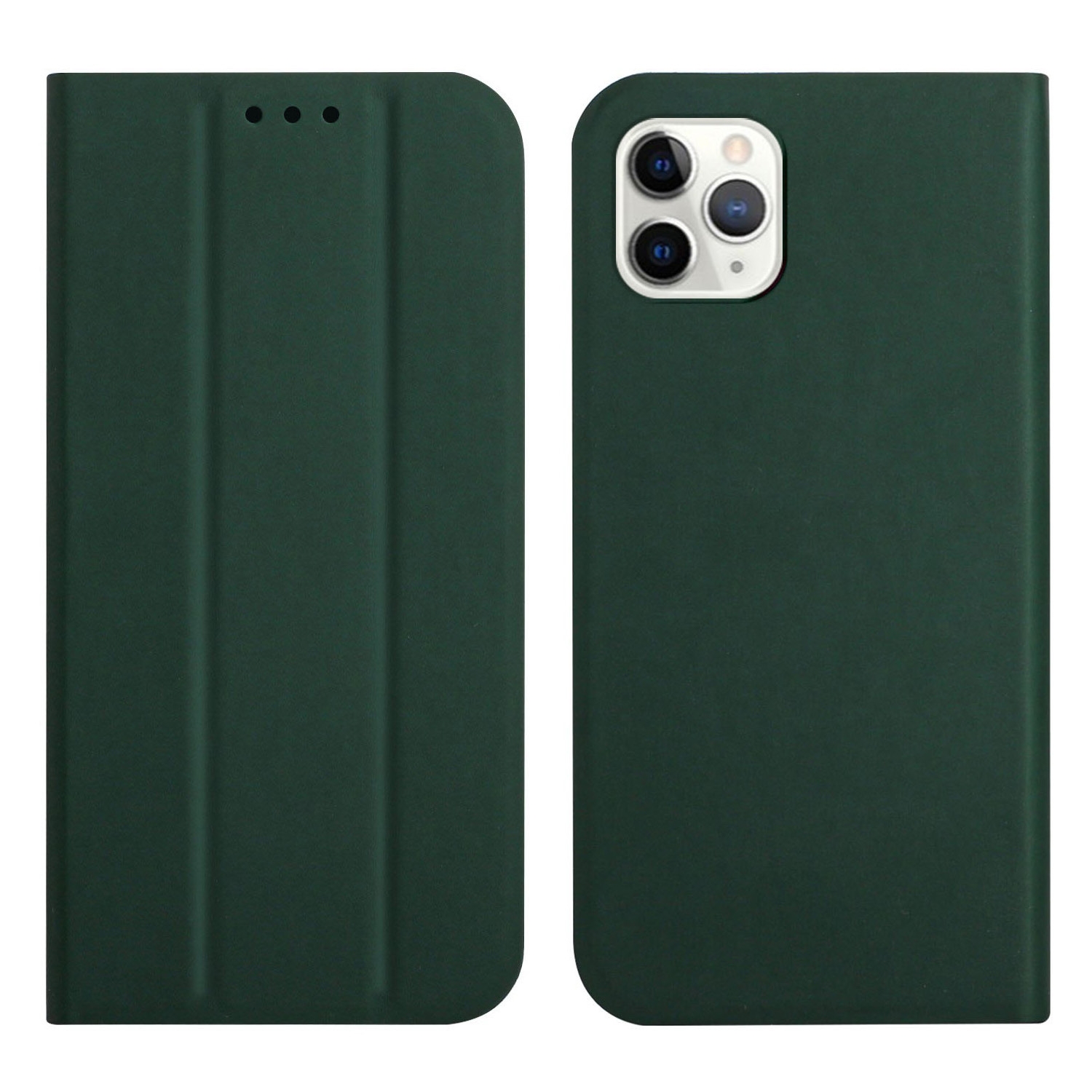 For iPhone 11 Pro 3-Folding Ultrathin Skin Feel Magnetic Solid Color Horizontal Flip Leather Case with Holder (Deep Green) For iPhone 11 Pro 3-Folding Ultrathin Skin Feel Magnetic Solid Color Horizontal Flip Leather Case with Holder (Deep Green)
