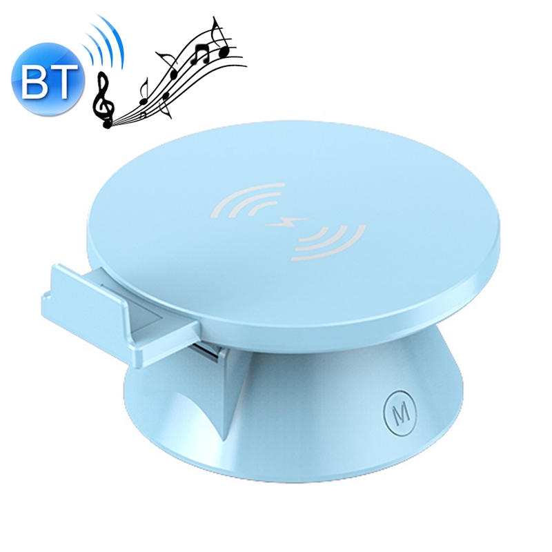10W Multifunctional Universal Horizontal / Vertical Flash Charging Wireless Charger Bluetooth Speaker with USB Interface(Cyan Blue) 10W Multifunctional Universal Horizontal / Vertical Flash Charging Wireless Charger Bluetooth Speaker with USB Interface(Cyan Blue)