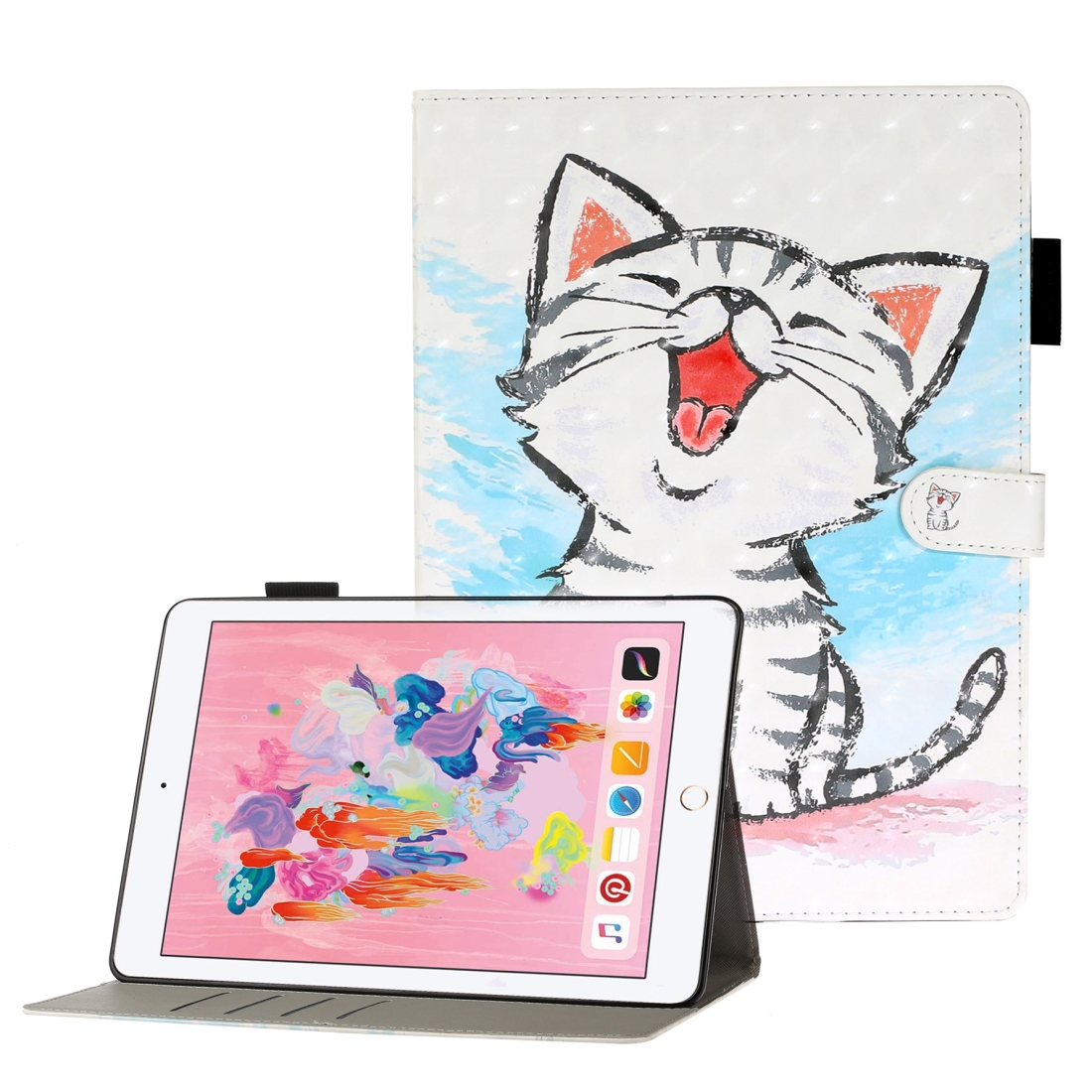 For iPad 5 / 6 / 7 / 8 3D Embossing Pattern Horizontal Flip Leather Case with Holder & Card Slots & Wallet(Cat) For iPad 5 / 6 / 7 / 8 3D Embossing Pattern Horizontal Flip Leather Case with Holder & Card Slots & Wallet(Cat)