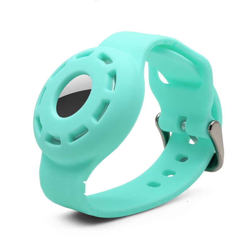 Anti-scratch Shockproof Silicone Bracelet Strap Protective Cover Case For AirTag(Mint Blue) Anti-scratch Shockproof Silicone Bracelet Strap Protective Cover Case For AirTag(Mint Blue)