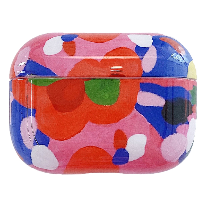 Red Flowers Anti-fall Wireless Earphone PC Protective Case For AirPods Pro