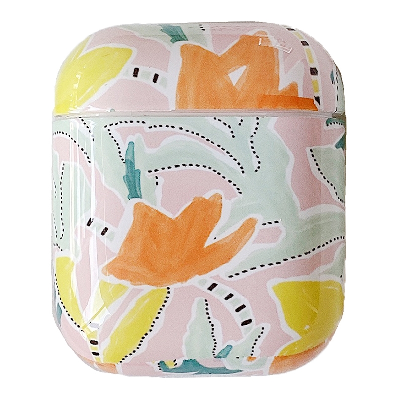 Yellow Flowers Anti-fall Wireless Earphone PC Protective Case For AirPods 1/2