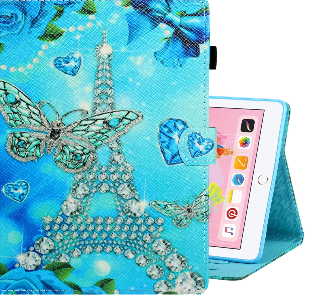 For iPad Air / Air 2 / iPad 9.7 Colored Drawing Horizontal Flip PU Leather Case with Holder & Card Slot & Sleep / Wake-up Function(Butterfly Tower) For iPad Air / Air 2 / iPad 9.7 Colored Drawing Horizontal Flip PU Leather Case with Holder & Card Slot & Sleep / Wake-up Function(Butterfly Tower)
