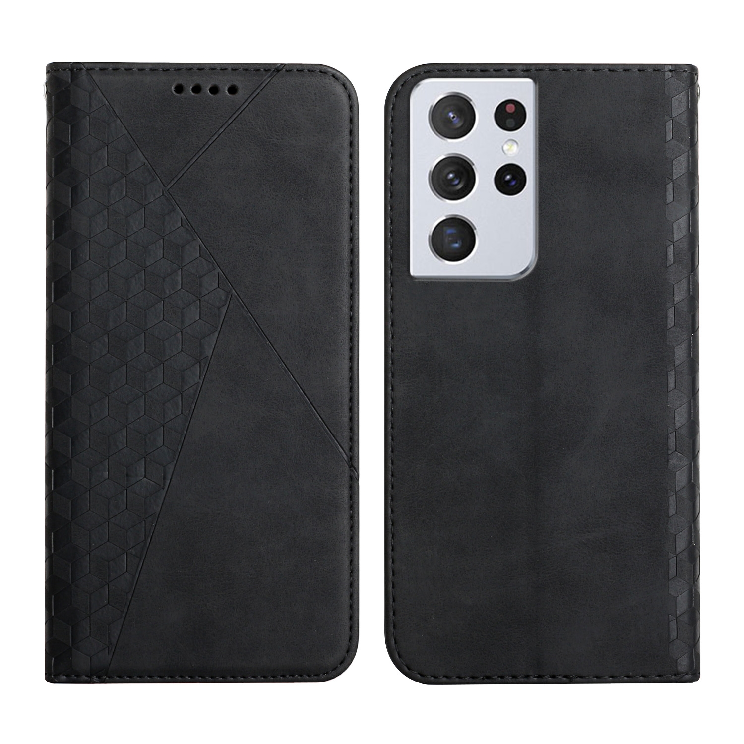 For Samsung Galaxy S21 Ultra 5G Diamond Pattern Splicing Skin Feel Magnetic Horizontal Flip Leather Case with Card Slots & Holder & Wallet(Black) For Samsung Galaxy S21 Ultra 5G Diamond Pattern Splicing Skin Feel Magnetic Horizontal Flip Leather Case with Card Slots & Holder & Wallet(Black)