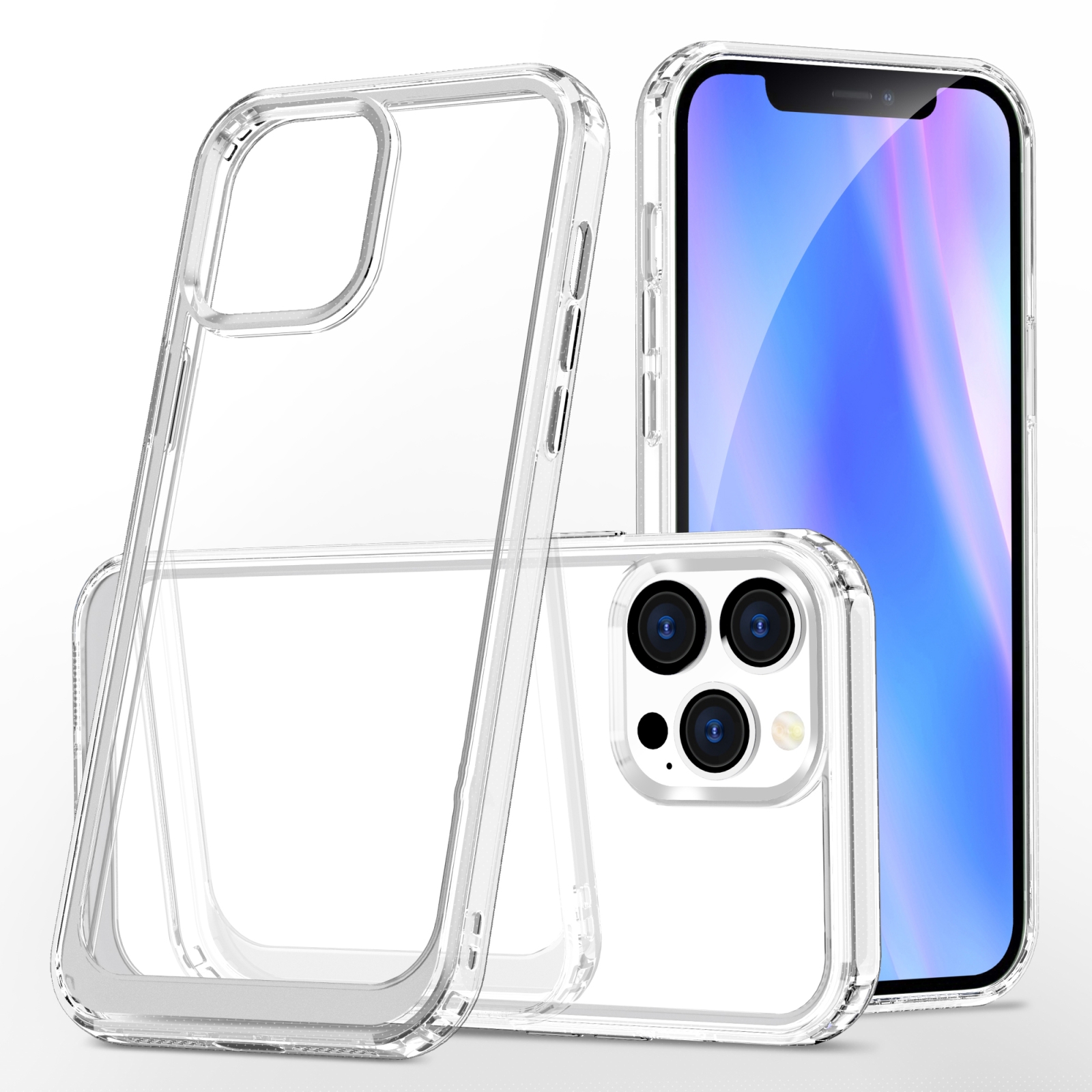 For iPhone 13 Pro Max Acrylic + TPU Accurate Hole Transparent Shockproof Case For iPhone 13 Pro Max Acrylic + TPU Accurate Hole Transparent Shockproof Case