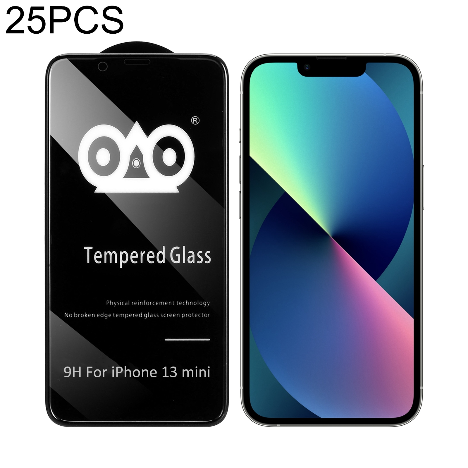 For iPhone 13 mini 25pcs Shockproof Anti-breaking Edge Airbag Tempered Glass Film For iPhone 13 mini 25pcs Shockproof Anti-breaking Edge Airbag Tempered Glass Film