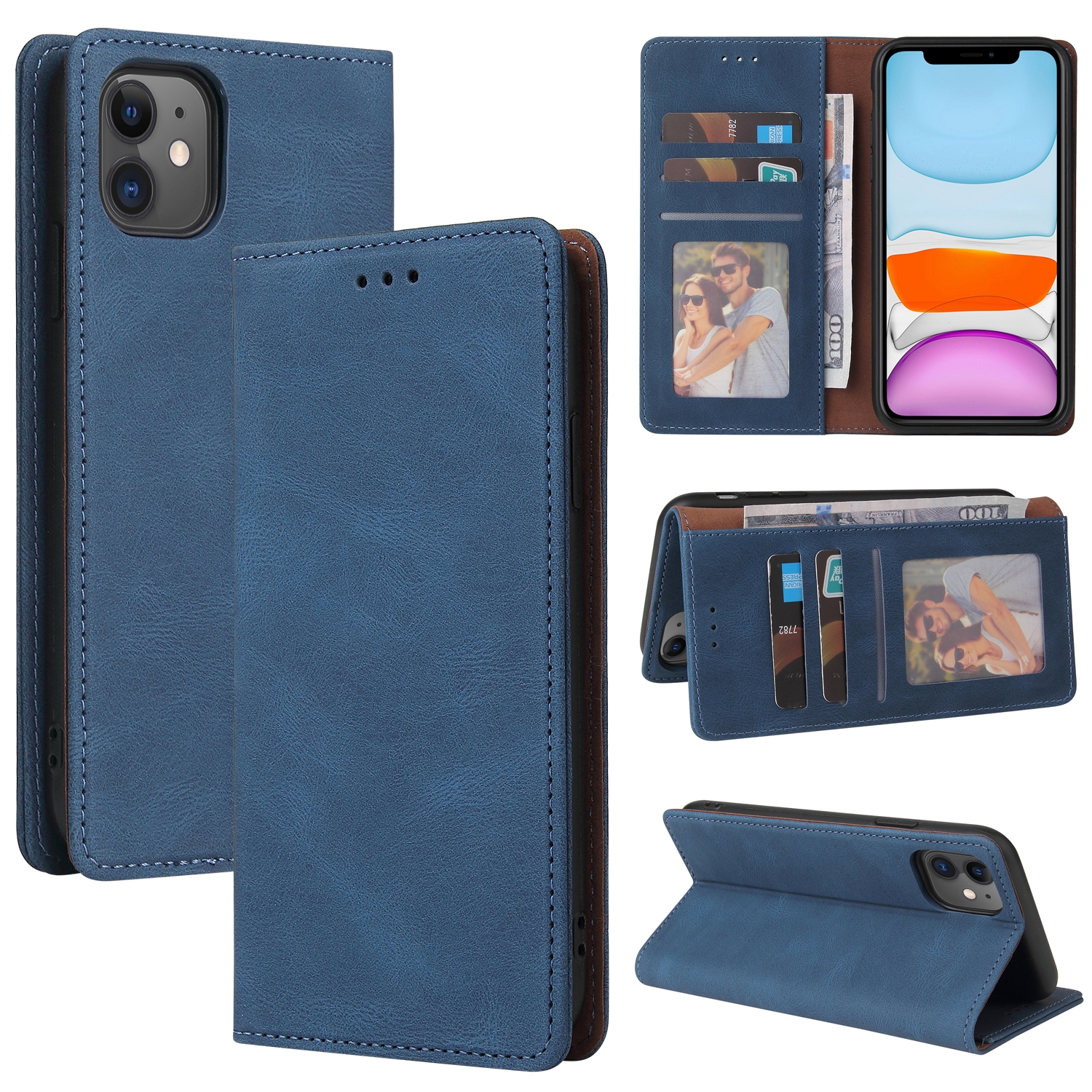 Simple Suction Closure Horizontal Flip Leather Case with Holder & Card Slot & Wallet For iPhone 11 Pro(Blue) Simple Suction Closure Horizontal Flip Leather Case with Holder & Card Slot & Wallet For iPhone 11 Pro(Blue)
