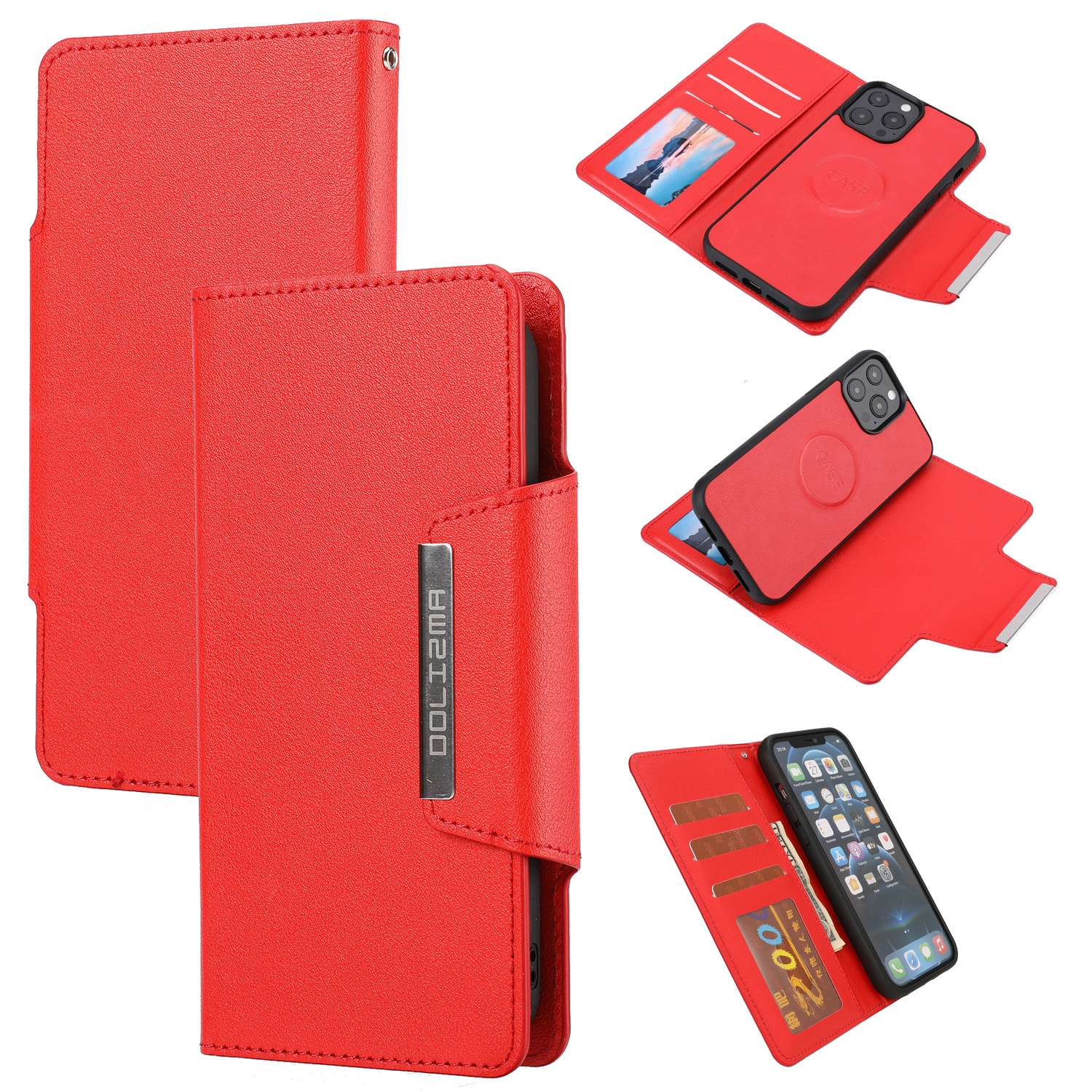 For iPhone 13 Pro Max Ultra-thin Separable Magnetic Horizontal Flip Leather Case with Card Slot & Wallet (Red) For iPhone 13 Pro Max Ultra-thin Separable Magnetic Horizontal Flip Leather Case with Card Slot & Wallet (Red)