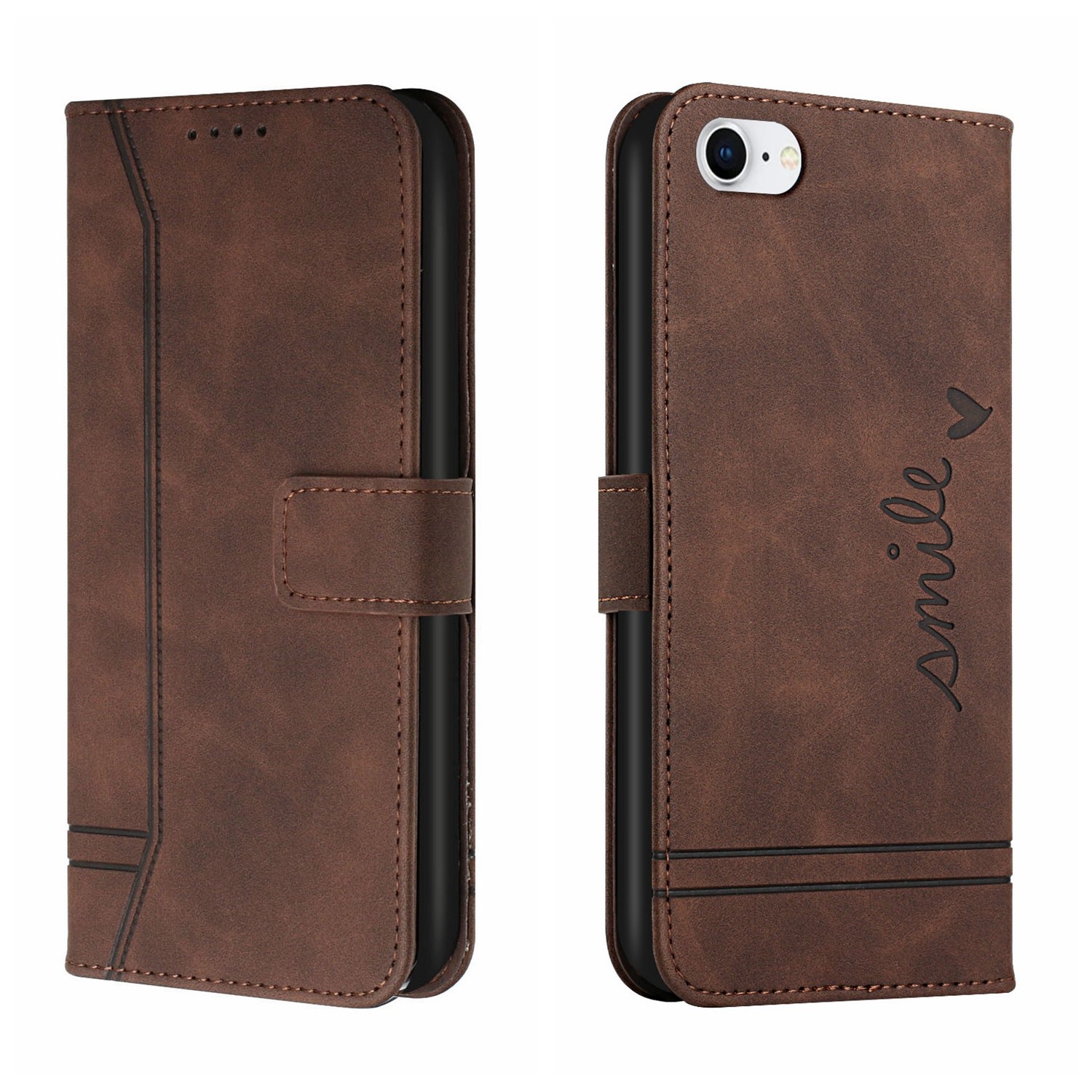For iPhone SE 2022 / SE 2020 / 8 / 7 Retro Skin Feel Horizontal Flip Soft TPU + PU Leather Case with Holder & Card Slots & Photo Frame(Coffee) For iPhone SE 2022 / SE 2020 / 8 / 7 Retro Skin Feel Horizontal Flip Soft TPU + PU Leather Case with Holder & Card Slots & Photo Frame(Coffee)