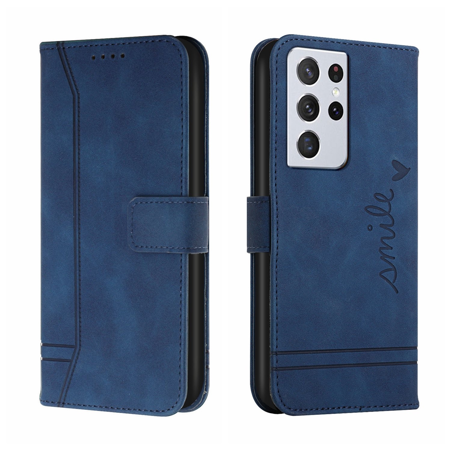 For Samsung Galaxy S21 Ultra 5G Retro Skin Feel Horizontal Flip Soft TPU + PU Leather Case with Holder & Card Slots & Photo Frame(Blue) For Samsung Galaxy S21 Ultra 5G Retro Skin Feel Horizontal Flip Soft TPU + PU Leather Case with Holder & Card Slots & Photo Frame(Blue)