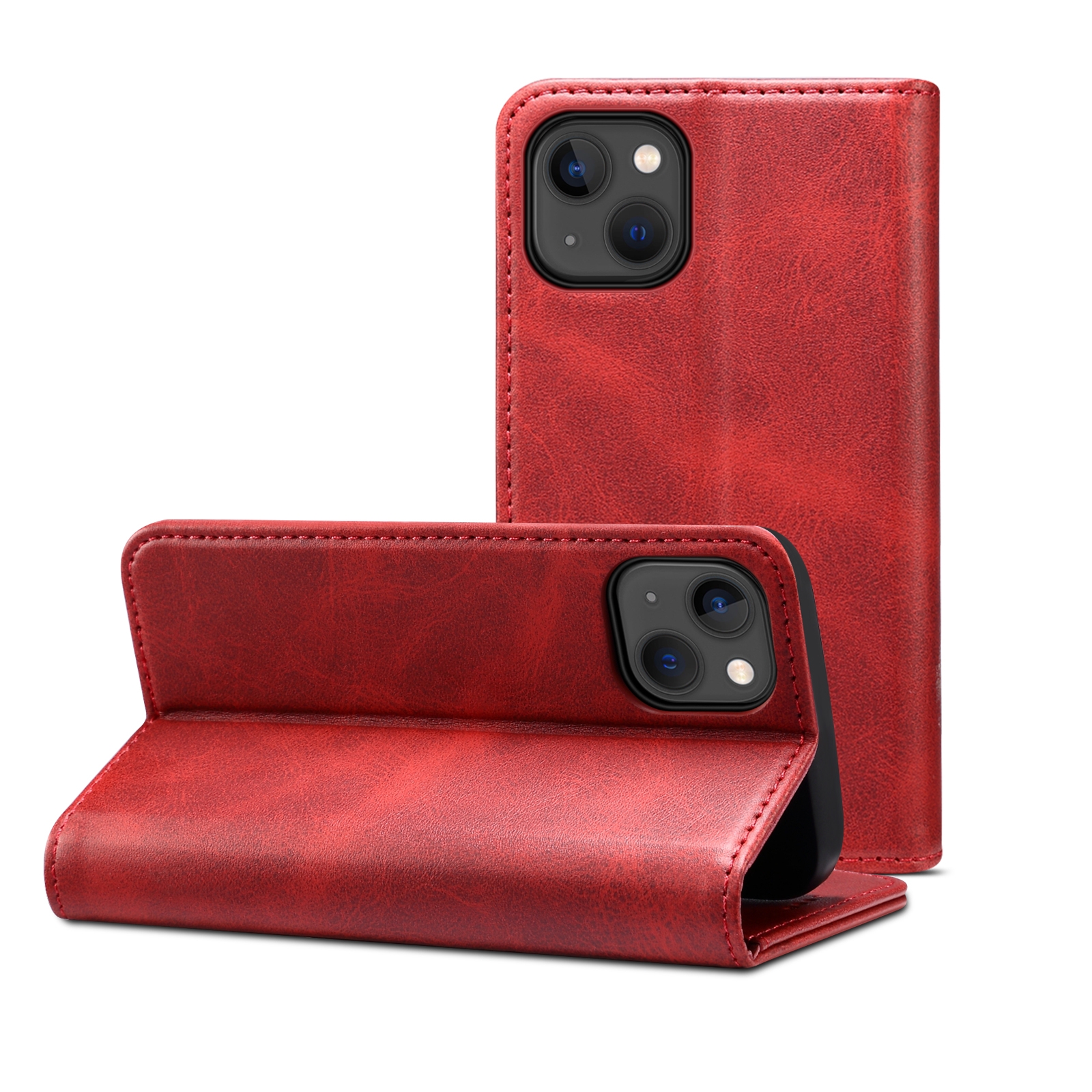 For iPhone 13 mini Calf Texture Horizontal Flip Leather Case with Holder & Card Slots & Wallet (Red) For iPhone 13 mini Calf Texture Horizontal Flip Leather Case with Holder & Card Slots & Wallet (Red)