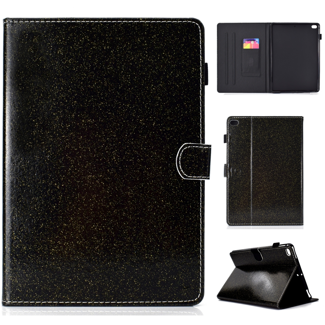 For iPad Air / Air 2 / iPad 9.7 Varnish Glitter Powder Horizontal Flip Leather Case with Holder & Card Slot(Black) For iPad Air / Air 2 / iPad 9.7 Varnish Glitter Powder Horizontal Flip Leather Case with Holder & Card Slot(Black)