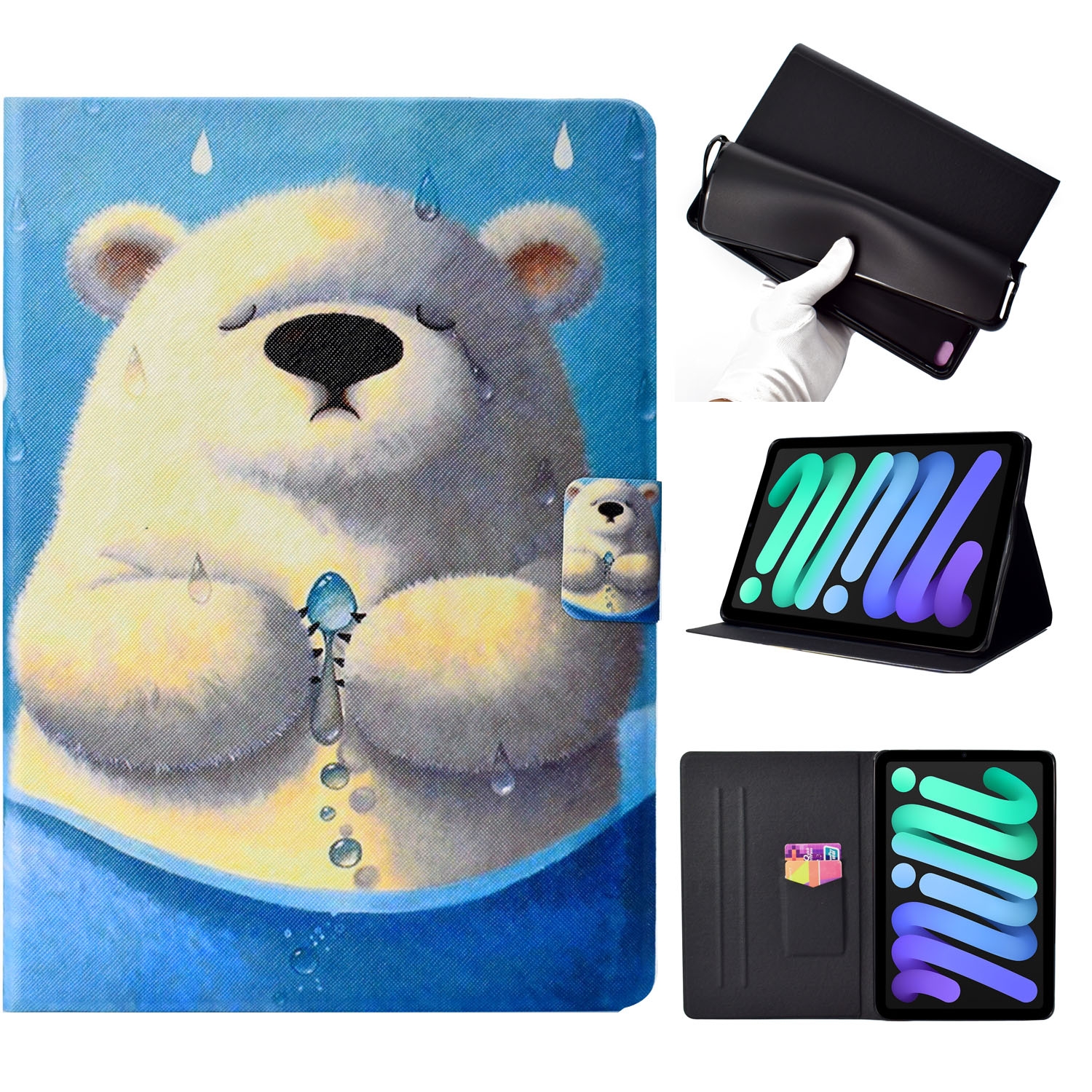 For iPad mini 2024 / mini 6 Coloured Drawing Horizontal Flip Leather Tablet Case with Holder & Card Slot & Sleep / Wake-up Function(Polar Bear) For iPad mini 2024 / mini 6 Coloured Drawing Horizontal Flip Leather Tablet Case with Holder & Card Slot & Sleep / Wake-up Function(Polar Bear)