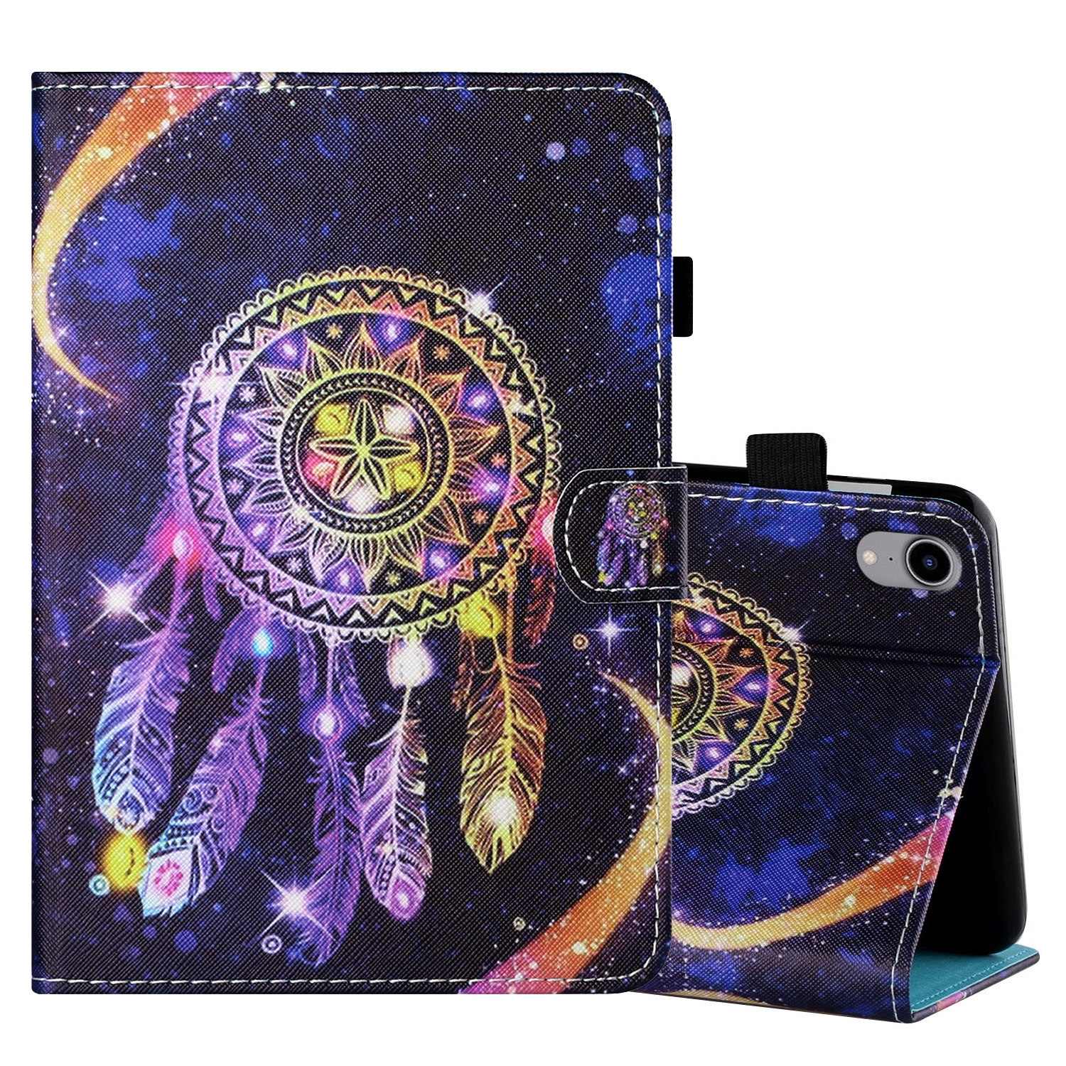 For iPad mini 2024 / mini 6 Coloured Drawing Stitching Horizontal Flip Leather Tablet Case with Holder & Card Slot & Sleep / Wake-up Function(Starry Sky Wind Chimes) For iPad mini 2024 / mini 6 Coloured Drawing Stitching Horizontal Flip Leather Tablet Case with Holder & Card Slot & Sleep / Wake-up Function(Starry Sky Wind Chimes)