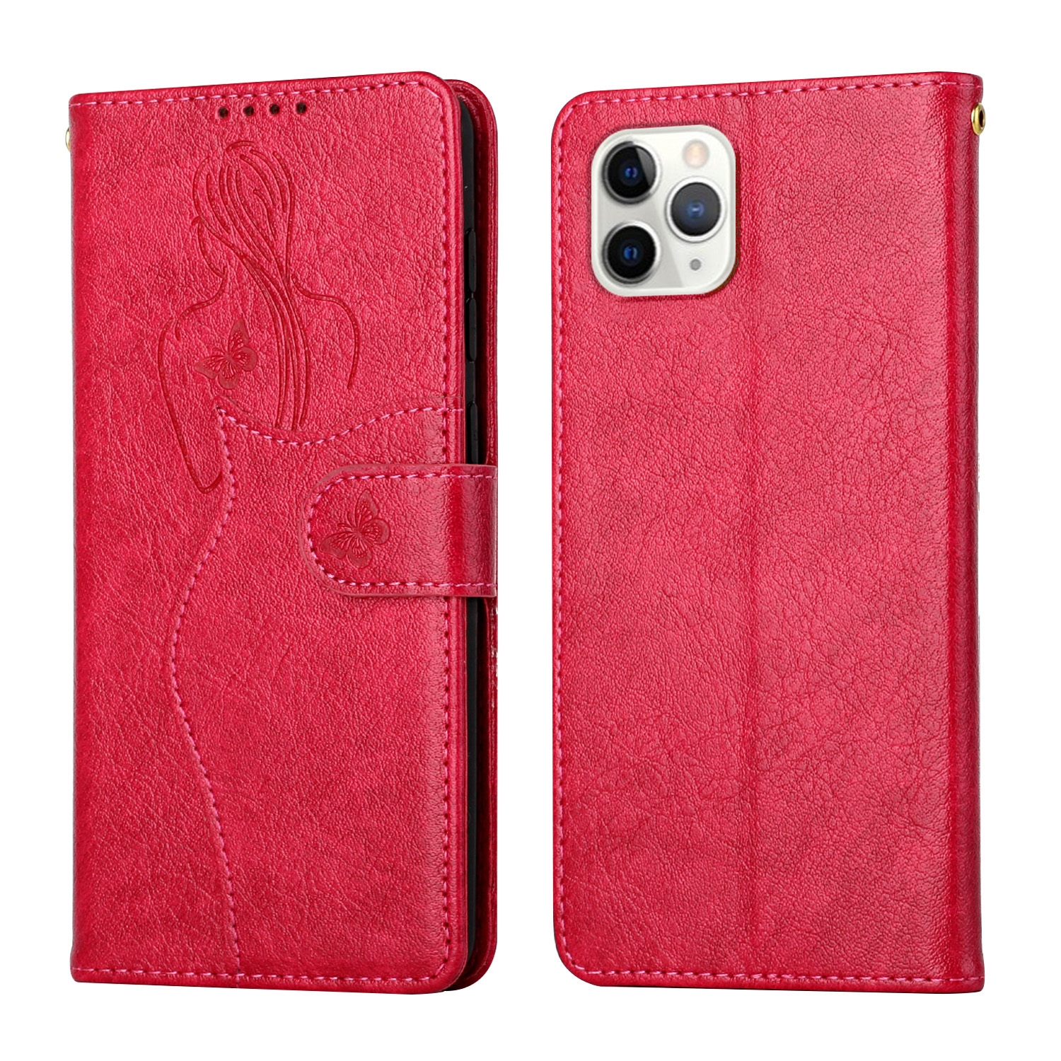 For iPhone 11 Pro Beauty Girl Embossing Pattern Horizontal Flip Leather Case with Holder & Card Slot & Wallet & Photo Frame (Red) For iPhone 11 Pro Beauty Girl Embossing Pattern Horizontal Flip Leather Case with Holder & Card Slot & Wallet & Photo Frame (Red)