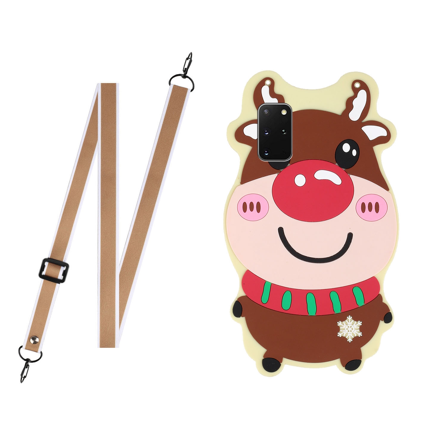 For Samsung Galaxy S20 FE Christmas Series Silicone Shockproof Case with Neck Lanyard(Elk) For Samsung Galaxy S20 FE Christmas Series Silicone Shockproof Case with Neck Lanyard(Elk)