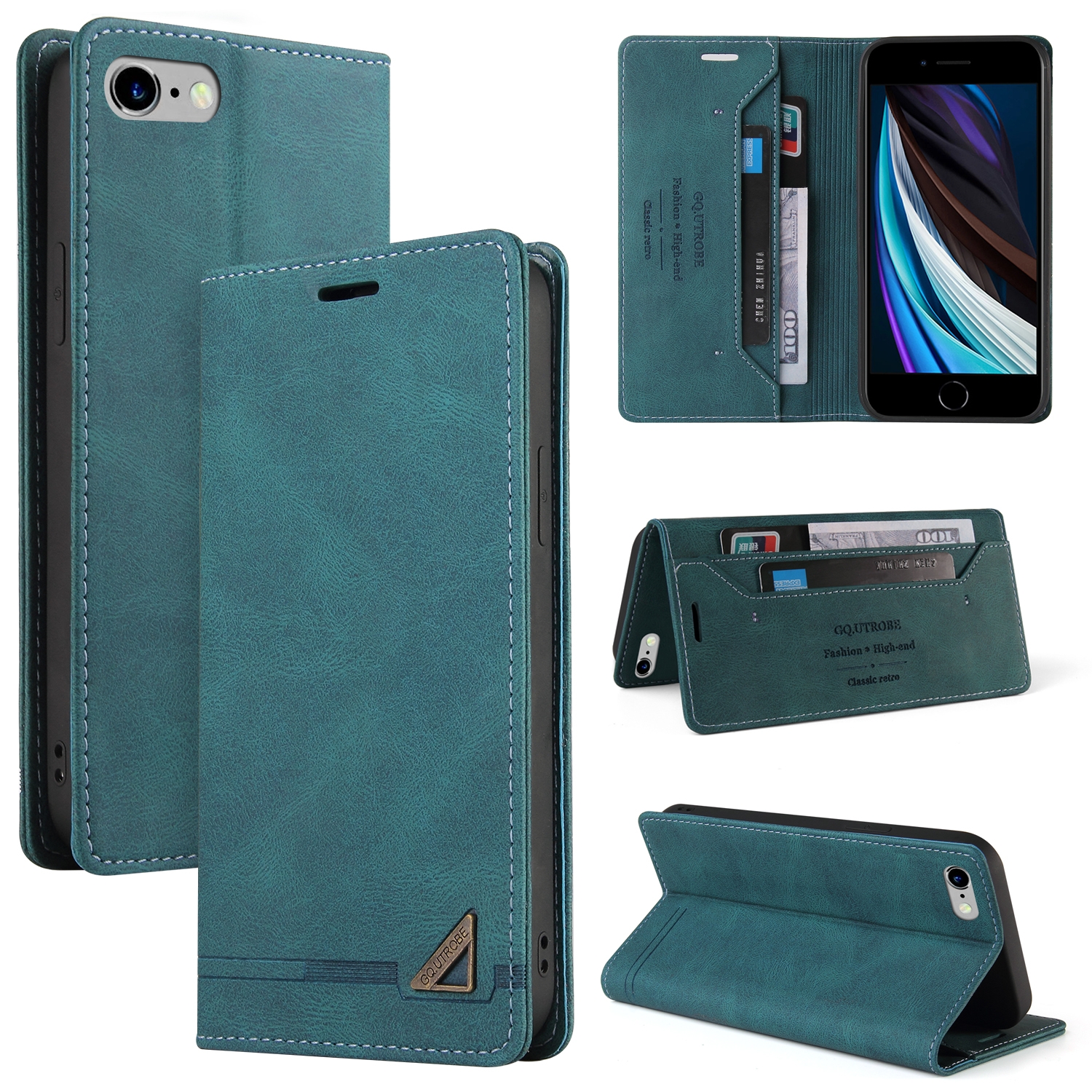 For iPhone SE 2022 / SE 2020 / 8 / 7 Skin Feel Anti-theft Brush Horizontal Flip Leather Case with Holder & Card Slots & Wallet(Blue) For iPhone SE 2022 / SE 2020 / 8 / 7 Skin Feel Anti-theft Brush Horizontal Flip Leather Case with Holder & Card Slots & Wallet(Blue)