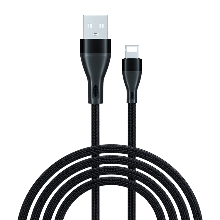 ADC-001 3A USB to 8 Pin Weave Fast Charging Data Cable, Length:1m(Black) ADC-001 3A USB to 8 Pin Weave Fast Charging Data Cable, Length:1m(Black)