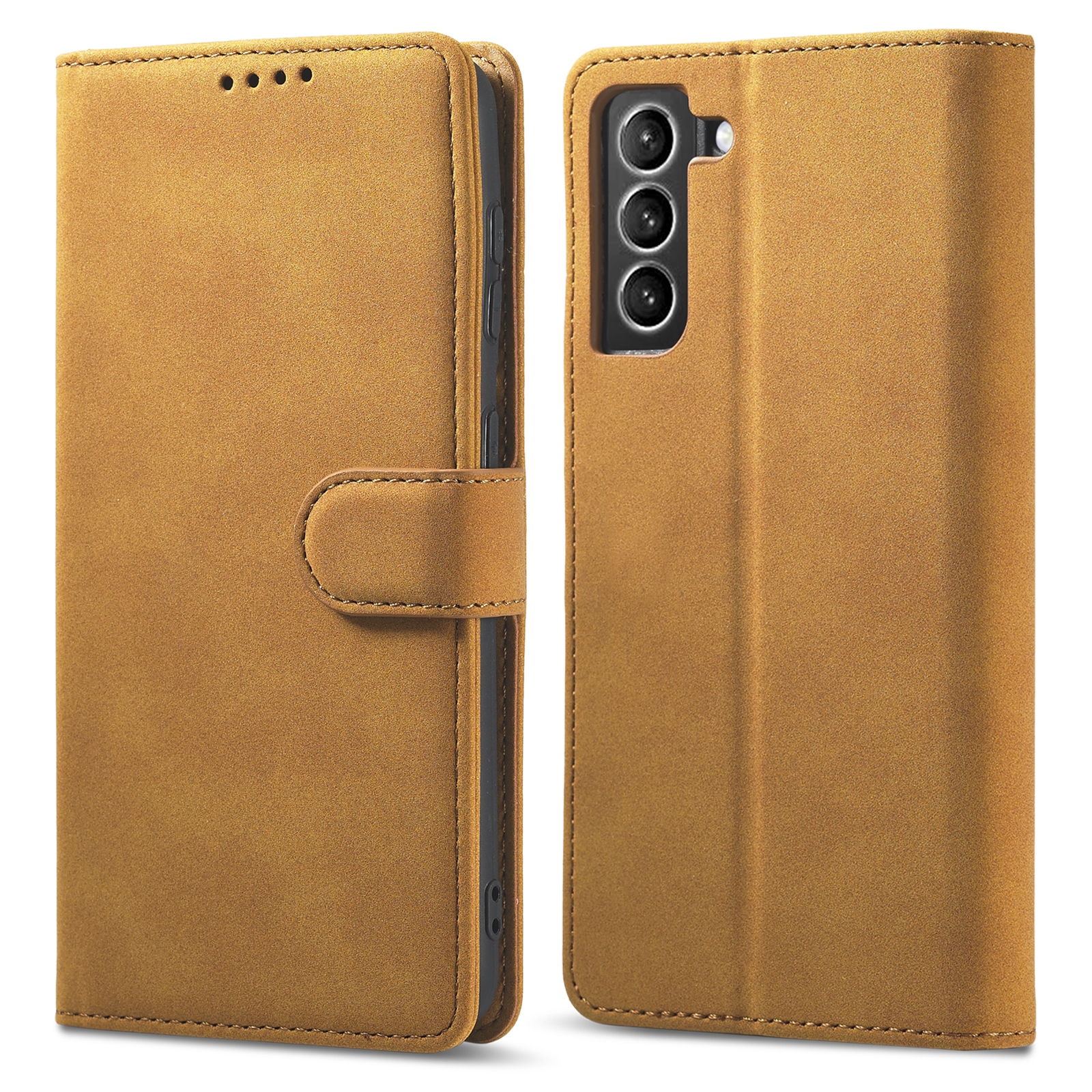 For Samsung Galaxy S21 Ultra 5G Frosted Anti-theft Brush Horizontal Flip Leather Case with Holder & Card Slots & Wallet(Yellow) For Samsung Galaxy S21 Ultra 5G Frosted Anti-theft Brush Horizontal Flip Leather Case with Holder & Card Slots & Wallet(Yellow)
