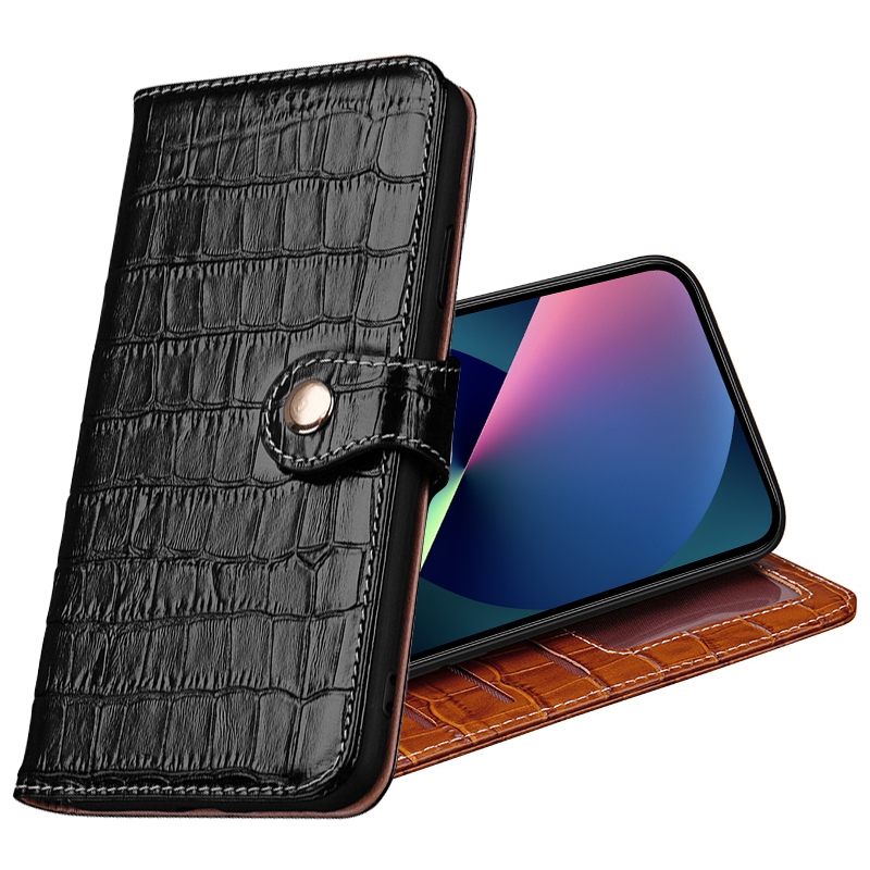 For iPhone 13 mini Crocodile Texture Horizontal Flip Top Layer Cowhide Leather Case with Holder & Card Slots & Wallet & Photo Frame (Black) For iPhone 13 mini Crocodile Texture Horizontal Flip Top Layer Cowhide Leather Case with Holder & Card Slots & Wallet & Photo Frame (Black)