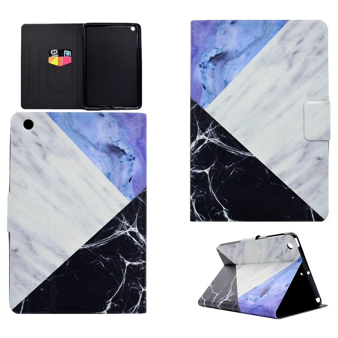 For iPad Mini 1 / 2 / 3 / 4 / 5 TPU Horizontal Flip Leather Case with Holder & Card Slot & Sleep / Wake-up Function(Blue White Stitching) For iPad Mini 1 / 2 / 3 / 4 / 5 TPU Horizontal Flip Leather Case with Holder & Card Slot & Sleep / Wake-up Function(Blue White Stitching)
