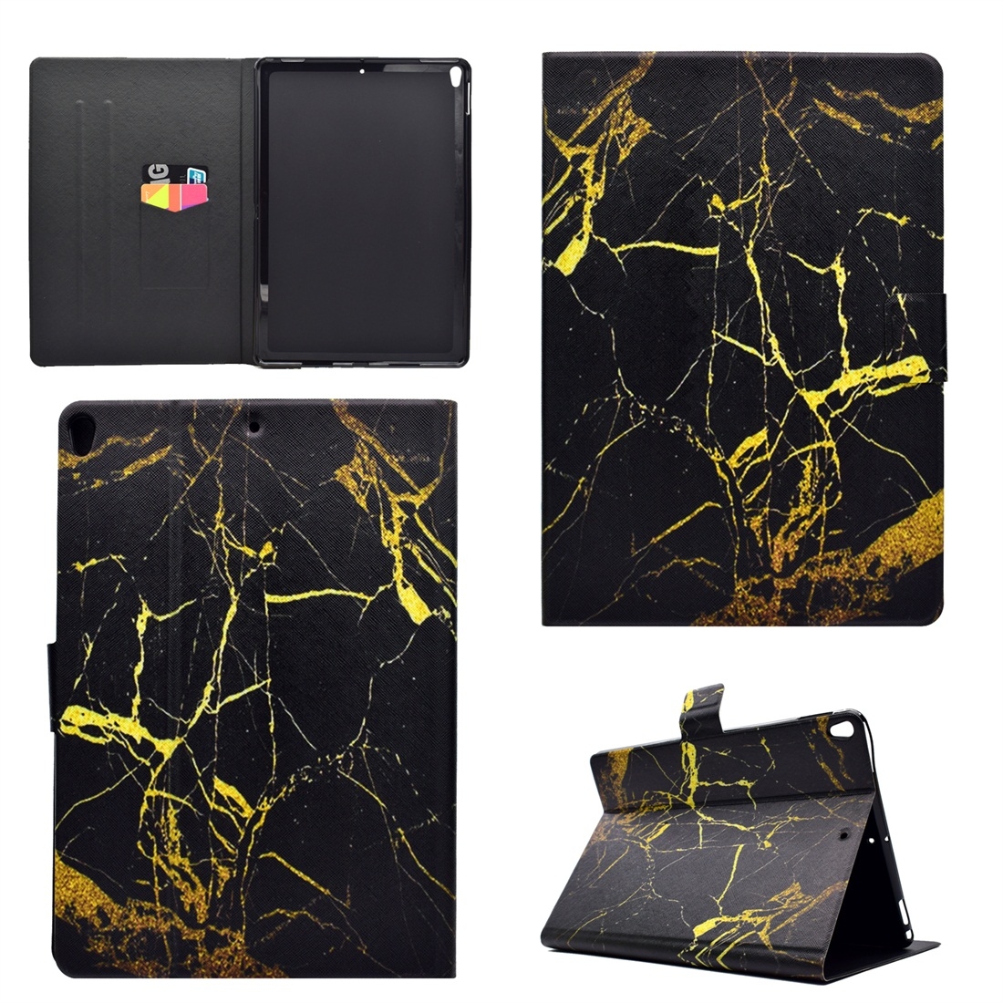 For iPad Pro 10.5 inch TPU Horizontal Flip Leather Case with Holder & Card Slot & Sleep / Wake-up Function(Black Gold) For iPad Pro 10.5 inch TPU Horizontal Flip Leather Case with Holder & Card Slot & Sleep / Wake-up Function(Black Gold)
