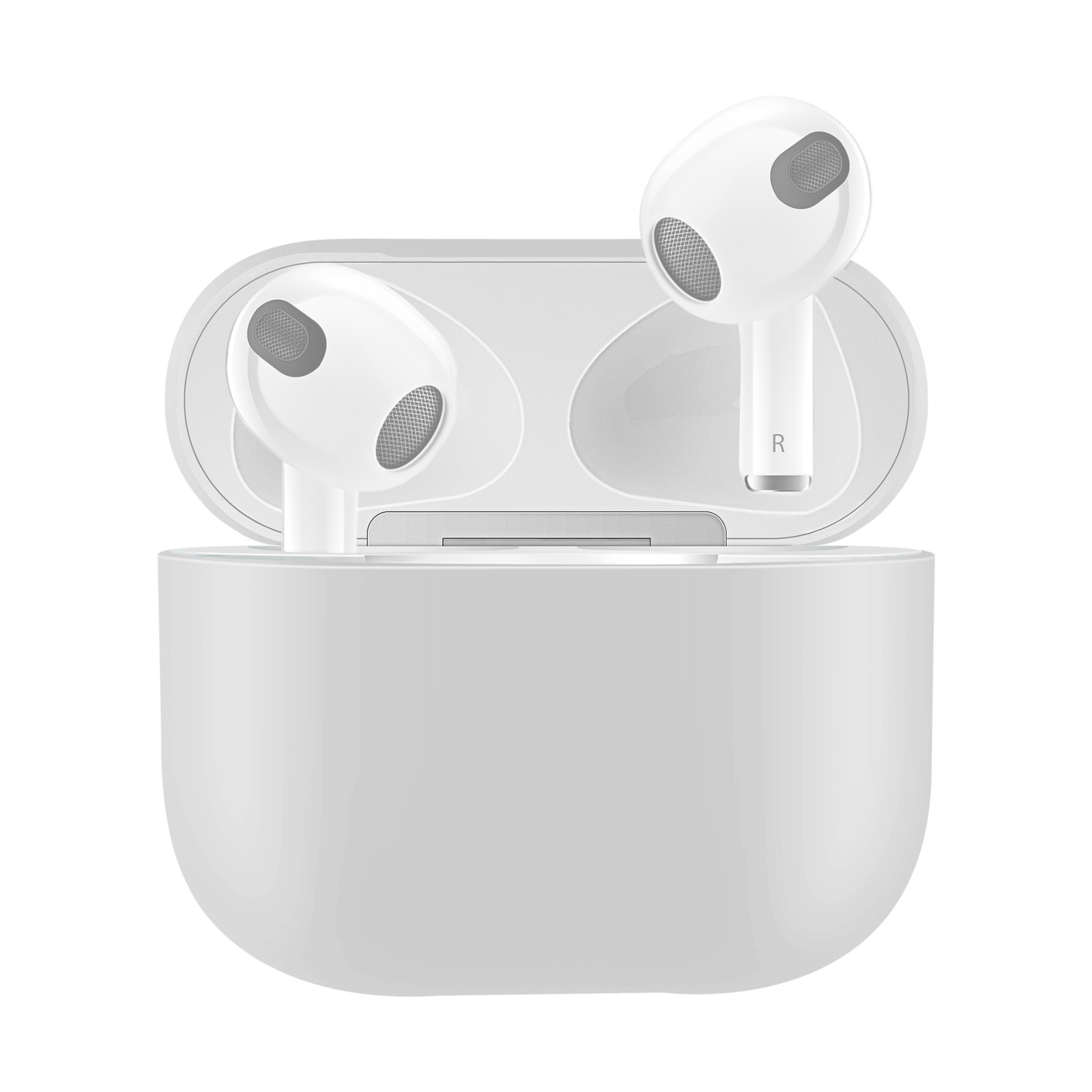 Solid Color Silicone Earphone Protective Case for AirPods 3(White) Solid Color Silicone Earphone Protective Case for AirPods 3(White)