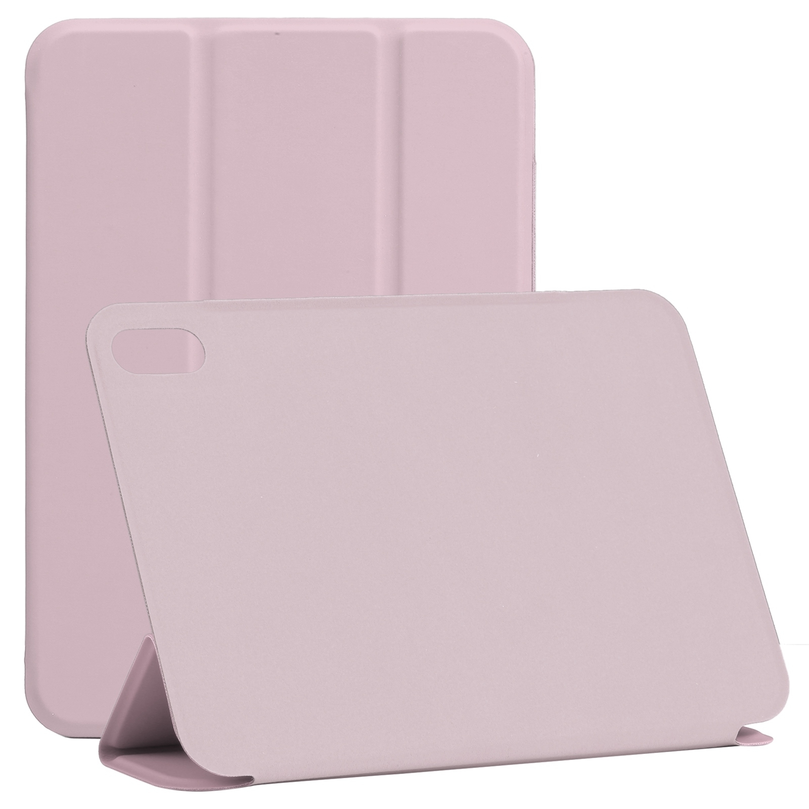 For iPad mini 2024 / mini 6 Horizontal Flip Ultra-thin Double-sided Clip Non-buckle Magnetic PU Tablet Case With Three-folding Holder & Sleep / Wake-up Function(Pink)