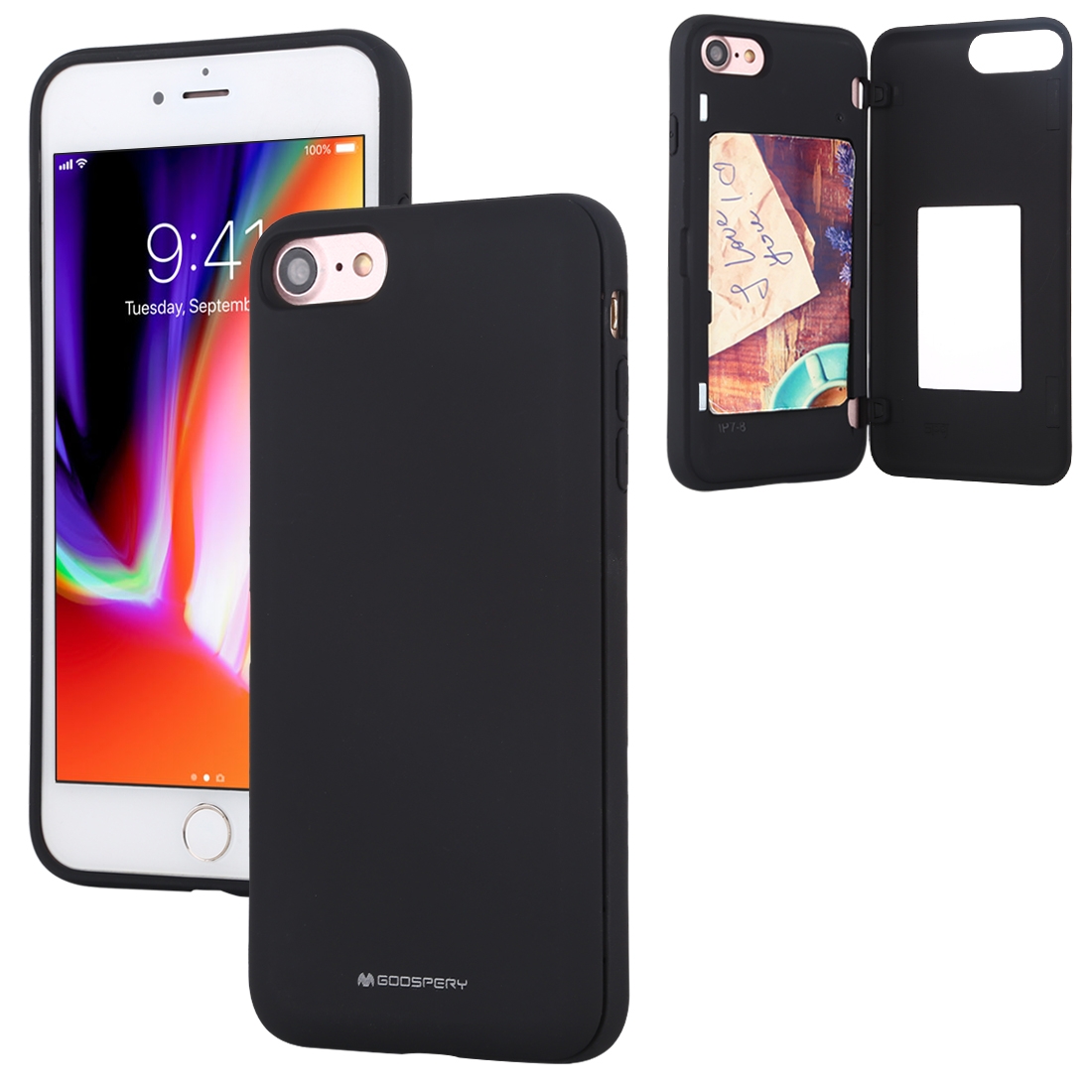For iPhone SE 2022 / SE 2020 / 8 / 7 GOOSPERY MAGNETIC DOOR BUMPER Magnetic Catche Shockproof Soft TPU + PC Case With Card Slot(Black) For iPhone SE 2022 / SE 2020 / 8 / 7 GOOSPERY MAGNETIC DOOR BUMPER Magnetic Catche Shockproof Soft TPU + PC Case With Card Slot(Black)