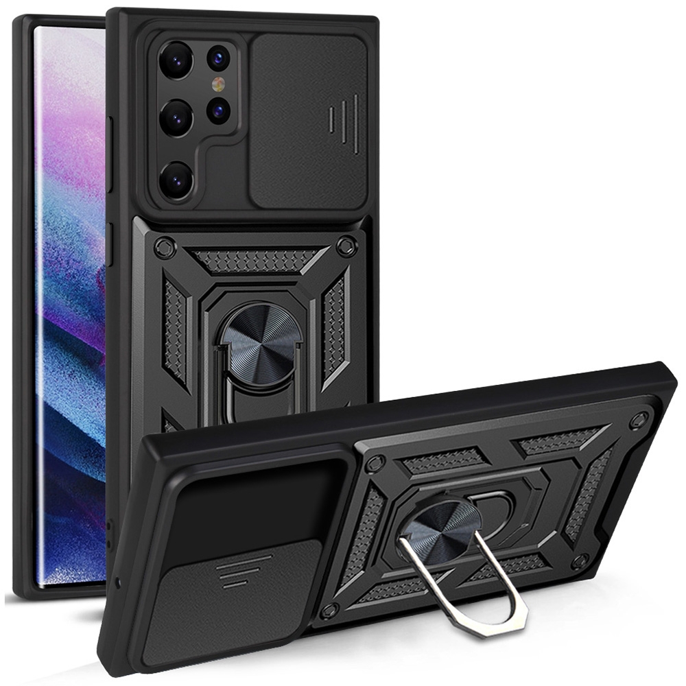 For Samaung Galaxy S22 Ultra 5G Sliding Camera Cover Design TPU+PC Protective Case(Black) For Samaung Galaxy S22 Ultra 5G Sliding Camera Cover Design TPU+PC Protective Case(Black)