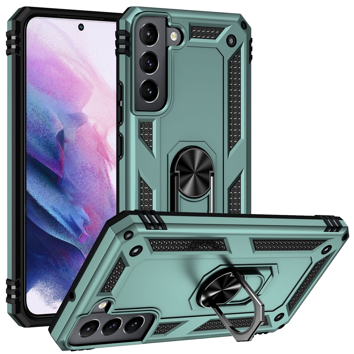 For Samaung Galaxy S22+ 5G Shockproof TPU + PC Protective Case with 360 Degree Rotating Holder(Dark Green) For Samaung Galaxy S22+ 5G Shockproof TPU + PC Protective Case with 360 Degree Rotating Holder(Dark Green)