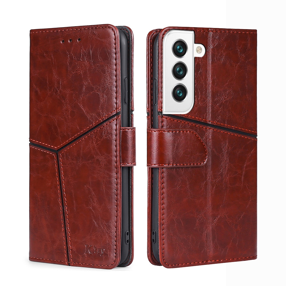 For Samsung Galaxy S22 5G Geometric Stitching Horizontal Flip Leather Case with Holder & Card Slots & Wallet(Dark Brown) For Samsung Galaxy S22 5G Geometric Stitching Horizontal Flip Leather Case with Holder & Card Slots & Wallet(Dark Brown)