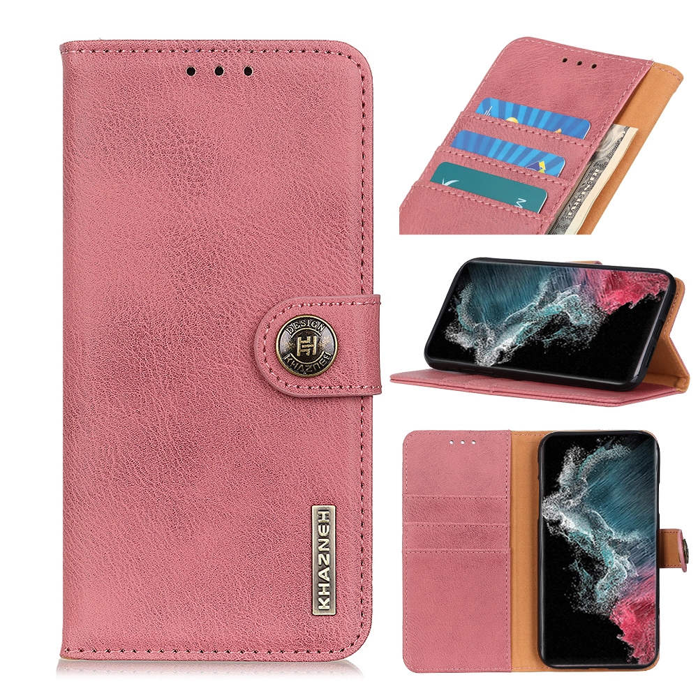 For Samsung Galaxy S22 Ultra 5G KHAZNEH Cowhide Texture Horizontal Flip Leather Case with Holder & Card Slots & Wallet(Pink) For Samsung Galaxy S22 Ultra 5G KHAZNEH Cowhide Texture Horizontal Flip Leather Case with Holder & Card Slots & Wallet(Pink)