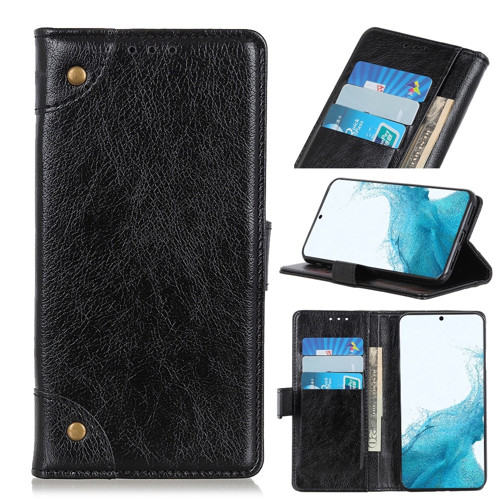 For Samsung Galaxy S22 5G Copper Buckle Nappa Texture Horizontal Flip Leather Case with Holder & Card Slots & Wallet(Black) For Samsung Galaxy S22 5G Copper Buckle Nappa Texture Horizontal Flip Leather Case with Holder & Card Slots & Wallet(Black)