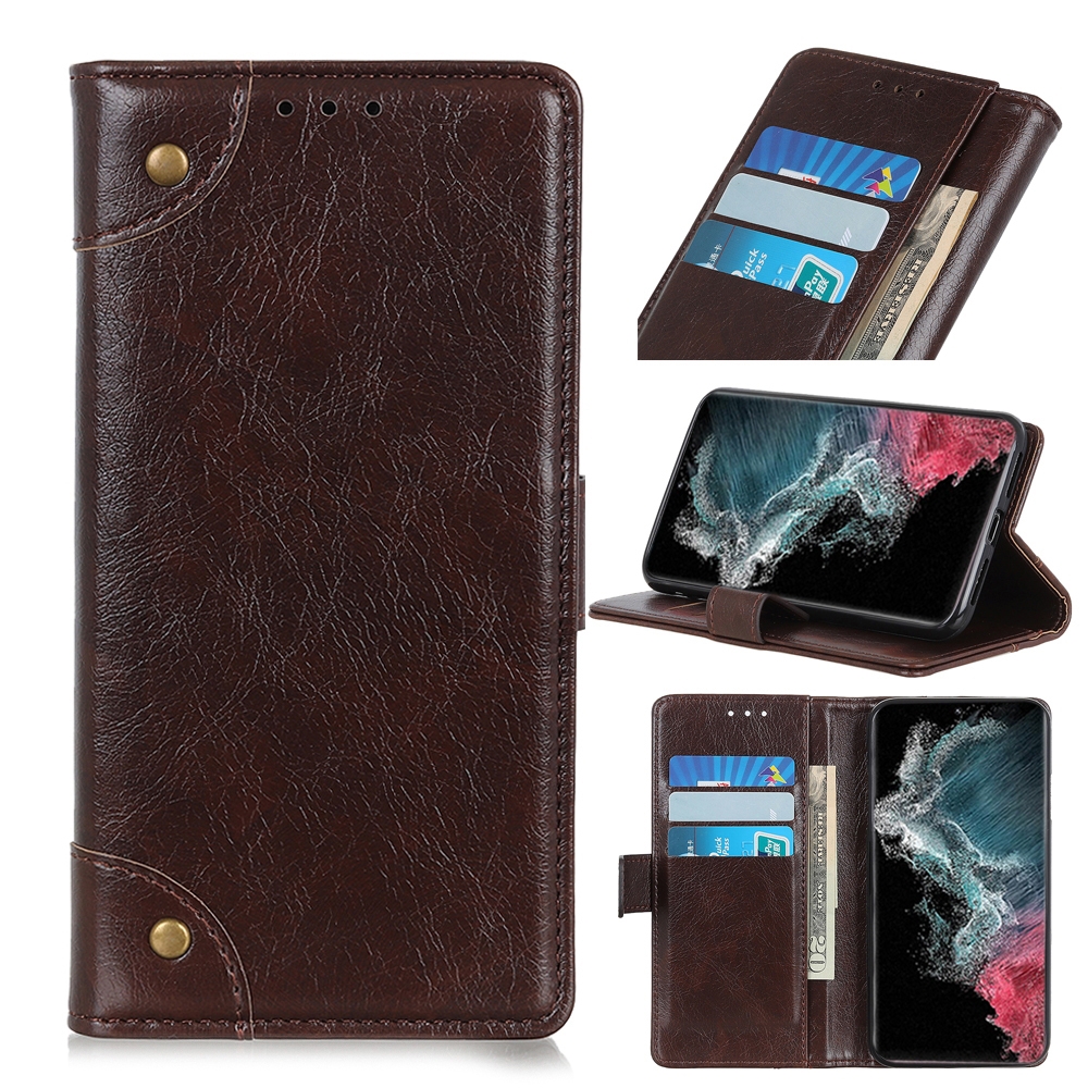 For Samsung Galaxy S22 Ultra 5G Copper Buckle Nappa Texture Horizontal Flip Leather Case with Holder & Card Slots & Wallet(Coffee) For Samsung Galaxy S22 Ultra 5G Copper Buckle Nappa Texture Horizontal Flip Leather Case with Holder & Card Slots & Wallet(Coffee)