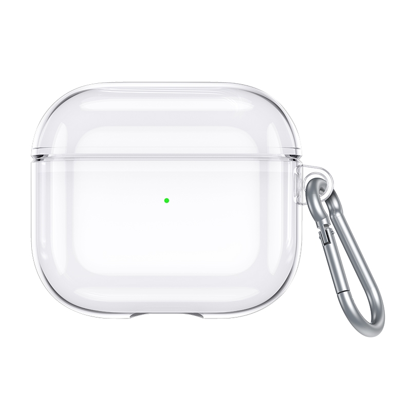 USAMS US-BH740 Pure Clear TPU Earphone Protective Case with Carabiner For AirPods 3(Transparent)