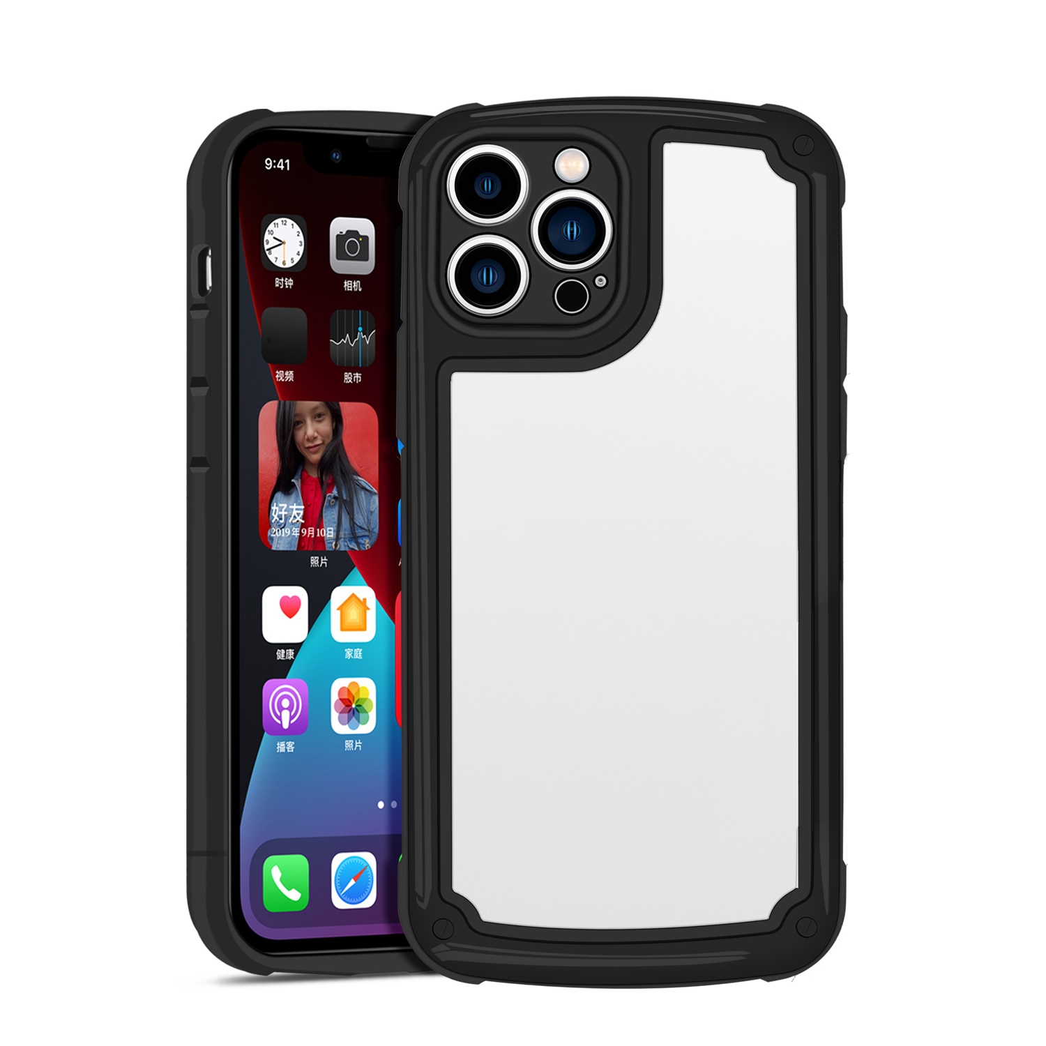 For iPhone 13 mini Candy Color Airbag Shockproof Hybrid Phone Case (Black) For iPhone 13 mini Candy Color Airbag Shockproof Hybrid Phone Case (Black)