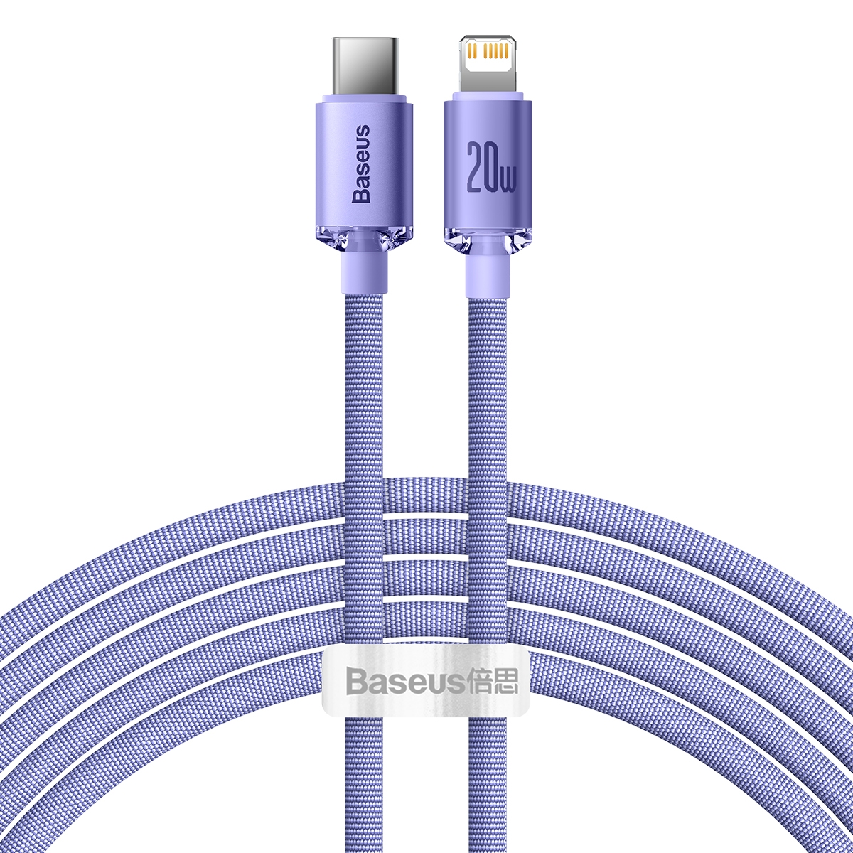 Baseus CAJY000305 Crystal Shine Series 20W USB-C / Type-C to 8 Pin Fast Charging Data Cable, Cable Length:2m(Purple) Baseus CAJY000305 Crystal Shine Series 20W USB-C / Type-C to 8 Pin Fast Charging Data Cable, Cable Length:2m(Purple)