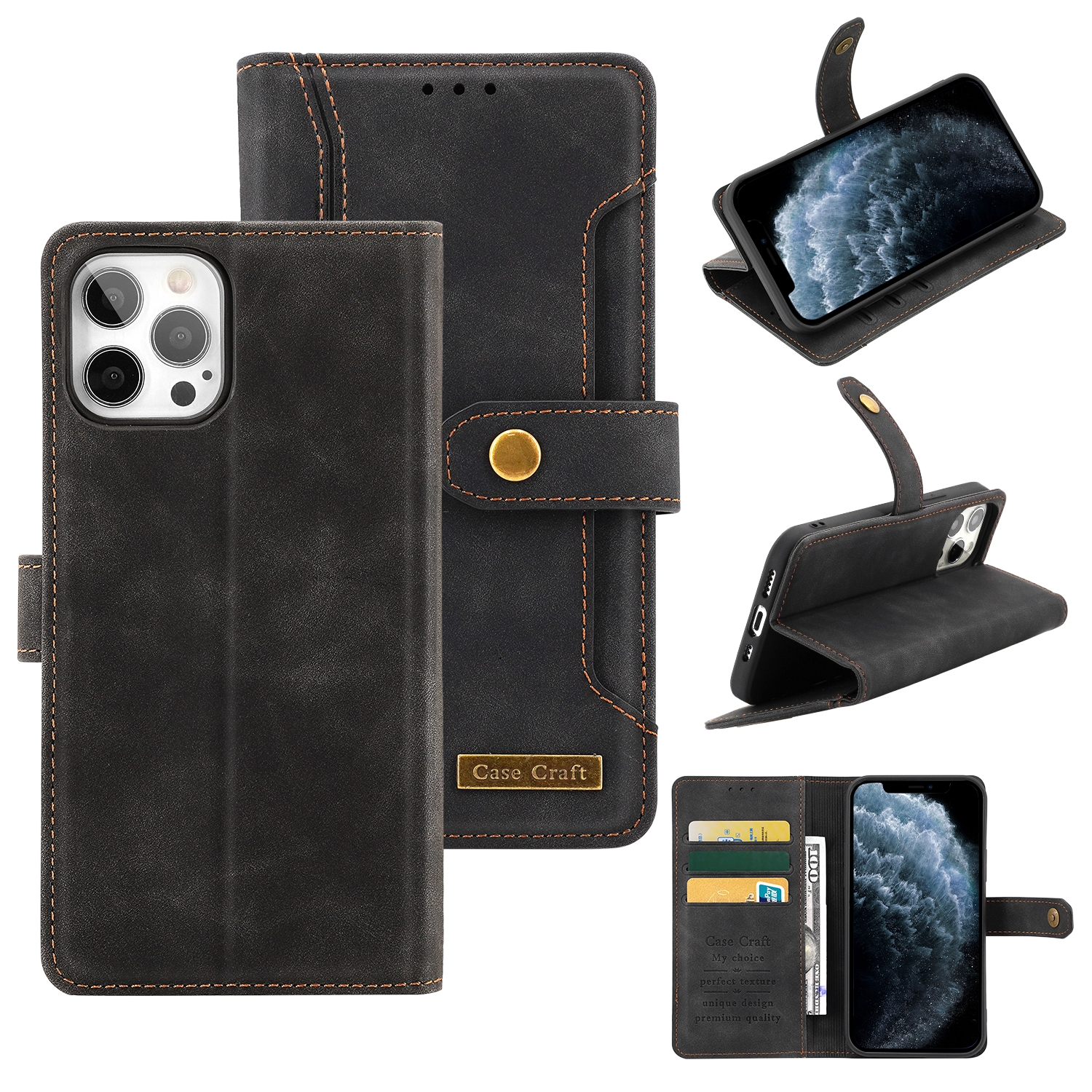 Copper Buckle Horizontal Flip Leather Phone Case with Holder & Card Slots & Wallet For iPhone 11 Pro(Black) Copper Buckle Horizontal Flip Leather Phone Case with Holder & Card Slots & Wallet For iPhone 11 Pro(Black)