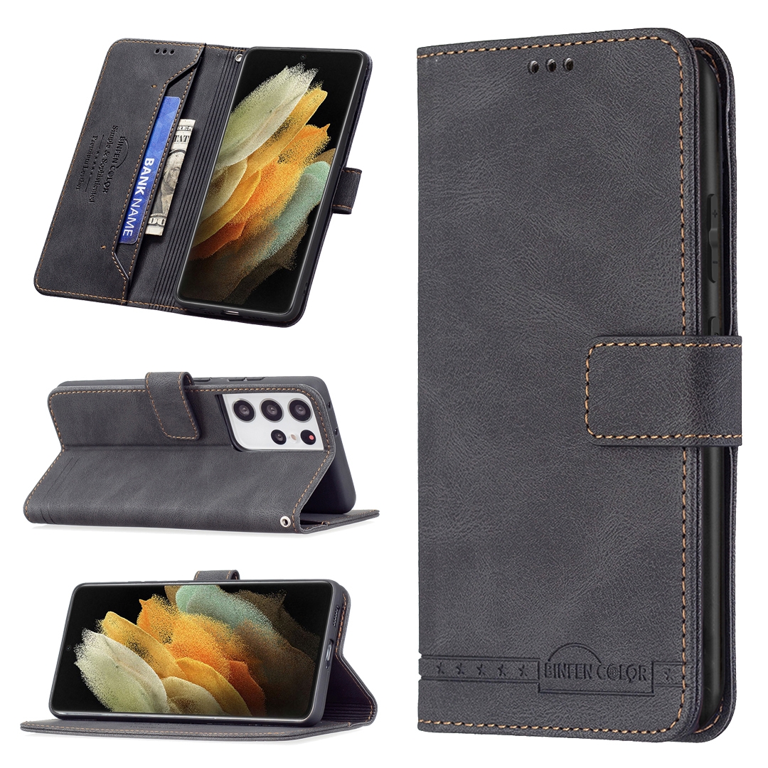For Samsung Galaxy S21 Ultra 5G Magnetic Clasp RFID Blocking Anti-Theft Leather Case with Holder & Card Slots & Wallet(Black) For Samsung Galaxy S21 Ultra 5G Magnetic Clasp RFID Blocking Anti-Theft Leather Case with Holder & Card Slots & Wallet(Black)