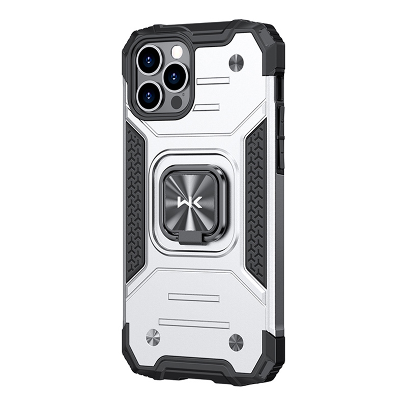 For iPhone 13 Pro WK WTP-012 Shockproof PC + TPU + Metal Phone Case with Ring Holder (Silver) For iPhone 13 Pro WK WTP-012 Shockproof PC + TPU + Metal Phone Case with Ring Holder (Silver)
