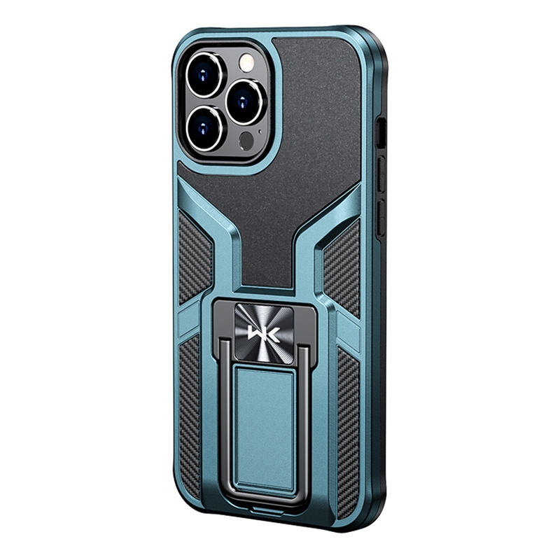 For iPhone 13 Pro Max WK WTP-013 Shockproof PC + TPU Phone Case with Metal Holder (Deep Blue) For iPhone 13 Pro Max WK WTP-013 Shockproof PC + TPU Phone Case with Metal Holder (Deep Blue)