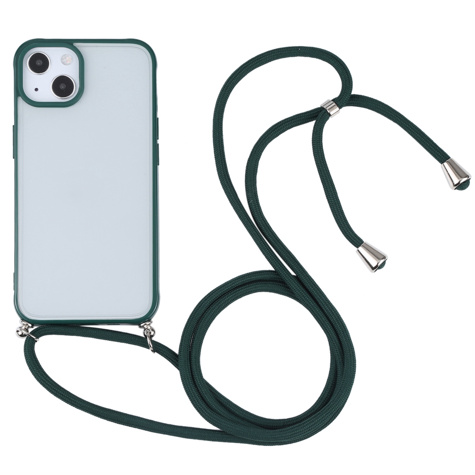 For iPhone 13 mini Candy Transparent Phone Case with Lanyard (Dark Green) For iPhone 13 mini Candy Transparent Phone Case with Lanyard (Dark Green)