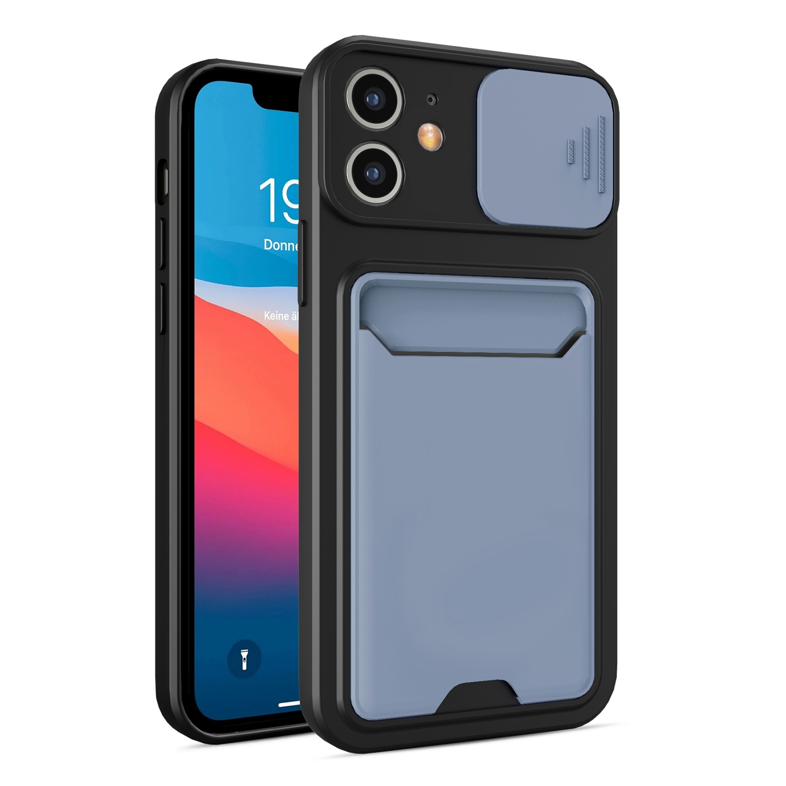 For iPhone 12 Sliding Camera Cover Design TPU + PC Shockproof Phone Case with Card Slot(Lavender Grey) For iPhone 12 Sliding Camera Cover Design TPU + PC Shockproof Phone Case with Card Slot(Lavender Grey)