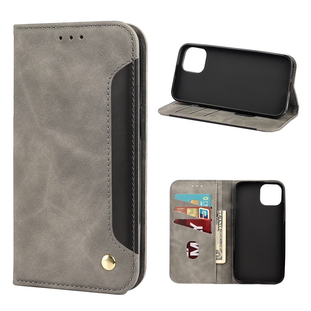 Skin Feel Splicing Leather Phone Case For iPhone 11 Pro(Grey) Skin Feel Splicing Leather Phone Case For iPhone 11 Pro(Grey)