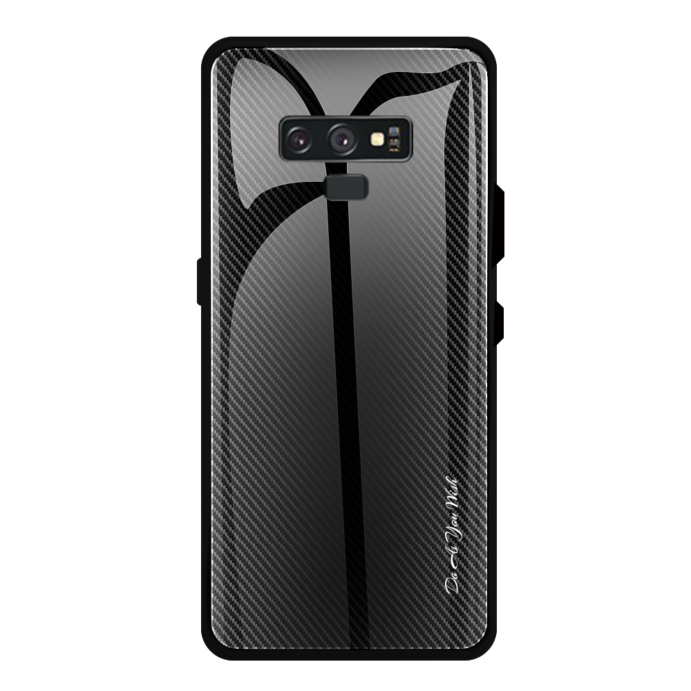 For Galaxy Note 9 Texture Gradient Glass Protective Case(Black) For Galaxy Note 9 Texture Gradient Glass Protective Case(Black)