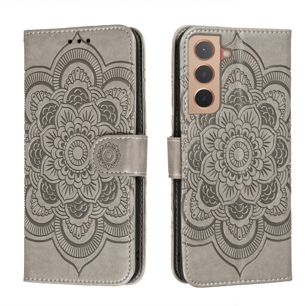 For Samsung Galaxy S22 5G Sun Mandala Embossing Pattern Phone Leather Case with Holder & Card Slots & Wallet & Lanyard(Grey) For Samsung Galaxy S22 5G Sun Mandala Embossing Pattern Phone Leather Case with Holder & Card Slots & Wallet & Lanyard(Grey)