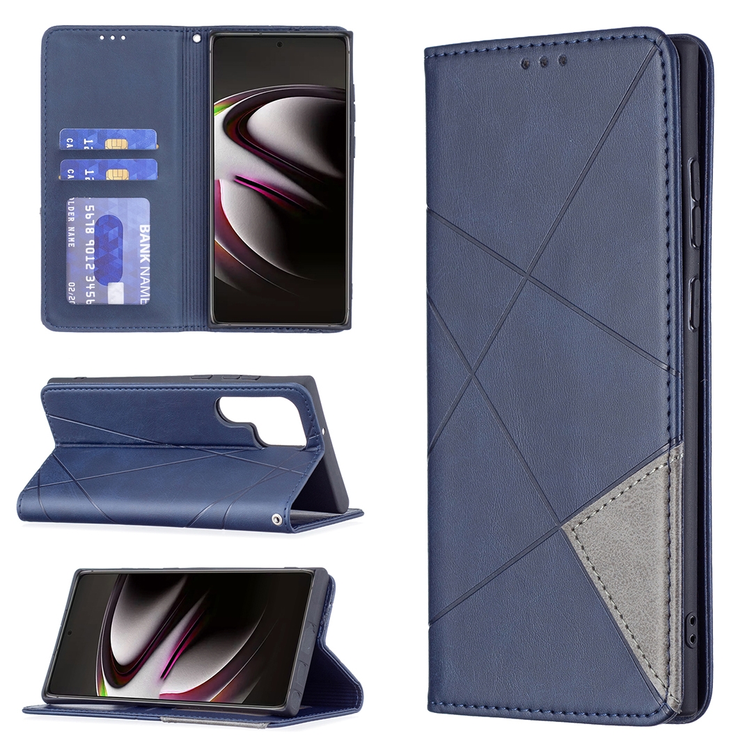 For Samsung Galaxy S22 Ultra 5G Prismatic Invisible Magnetic Horizontal Flip Phone Leather Case with Holder & Card Slots & Photo Frame(Blue) For Samsung Galaxy S22 Ultra 5G Prismatic Invisible Magnetic Horizontal Flip Phone Leather Case with Holder & Card Slots & Photo Frame(Blue)