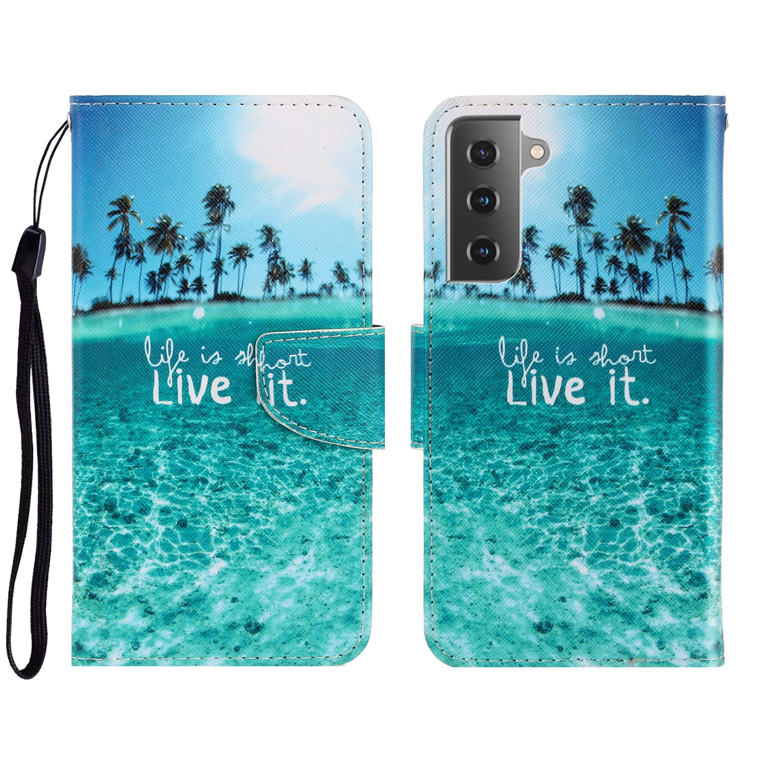 For Samsung Galaxy S22+ 5G 3D Colored Drawing Horizontal Flip Leather Phone Case(Coconut Tree) For Samsung Galaxy S22+ 5G 3D Colored Drawing Horizontal Flip Leather Phone Case(Coconut Tree)